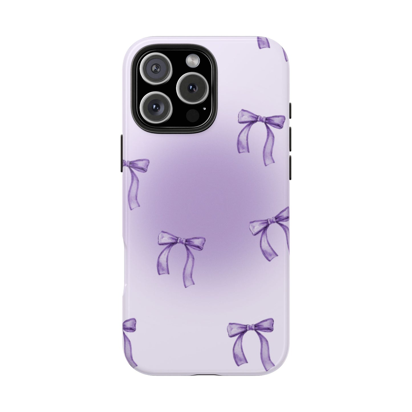 Purple Chic Bow Pattern Phone Case - Stylish Protection for All Occasions