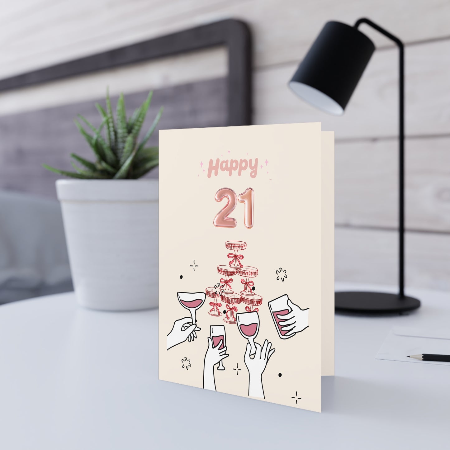 Stylish Celebratory Greeting Cards for 21st Birthday Wishes, Unique Invitations, Personalized Cards, Special Occasions