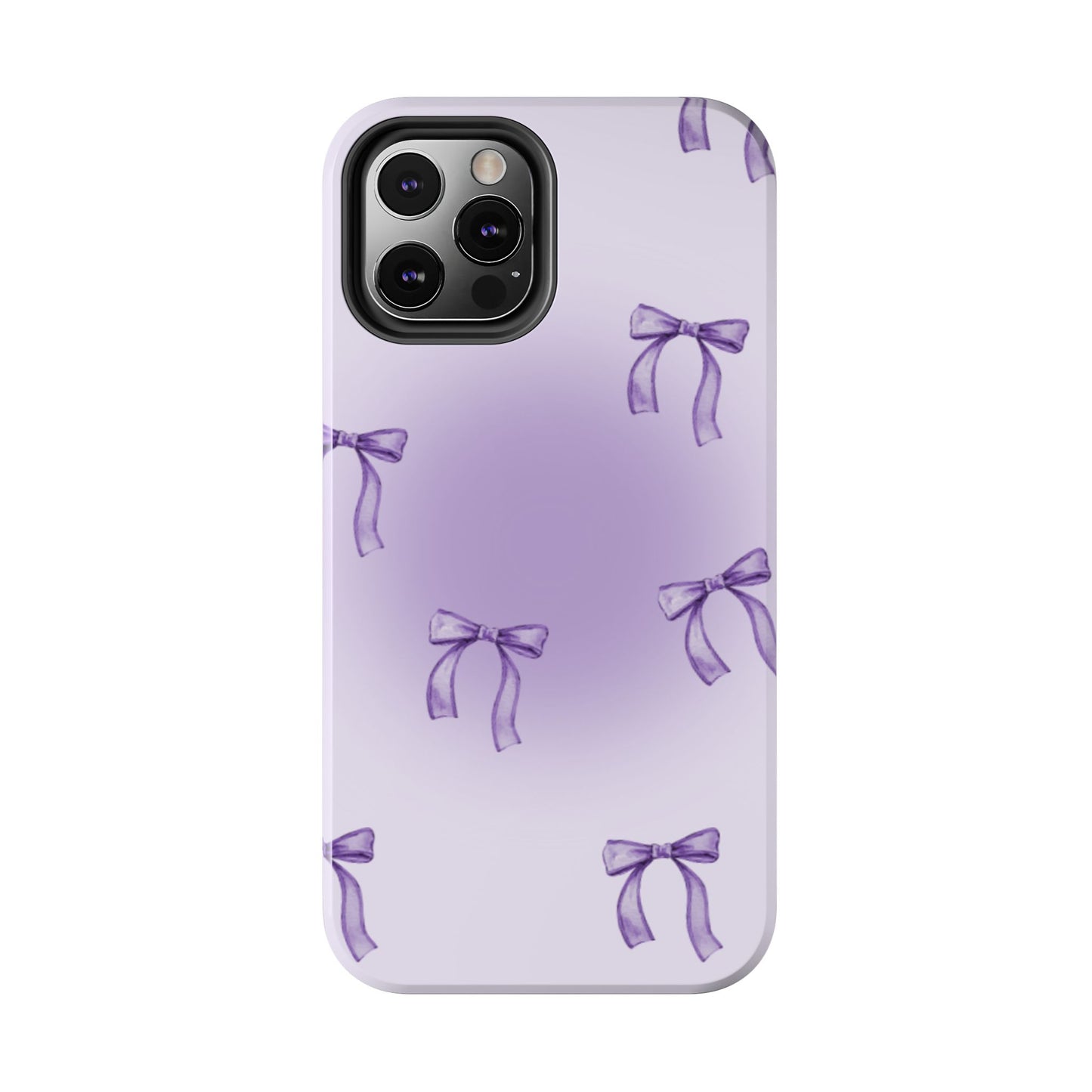 Purple Chic Bow Pattern Phone Case - Stylish Protection for All Occasions