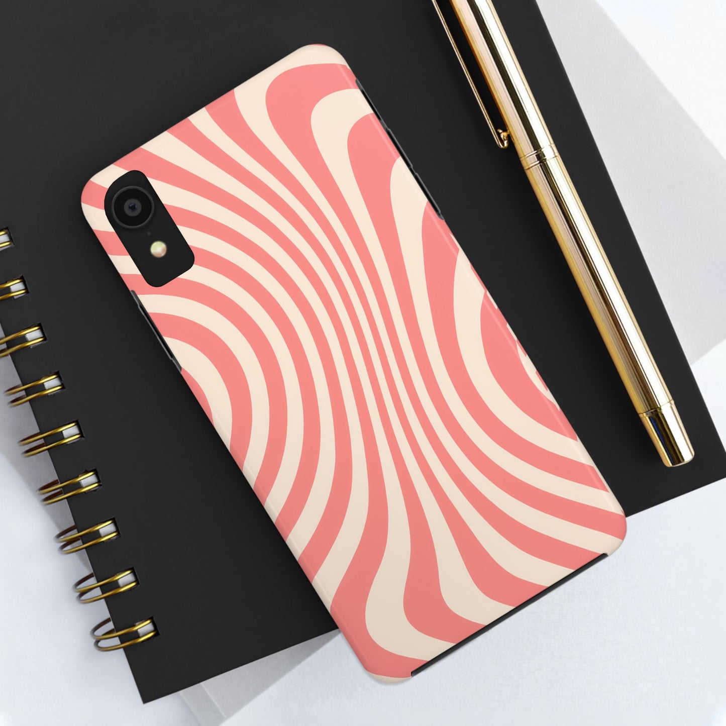 Stylish Waves Phone Case - Trendy Mobile Accessory, Durable Protection, Gift for Teens, Modern Design, Pink Aesthetic