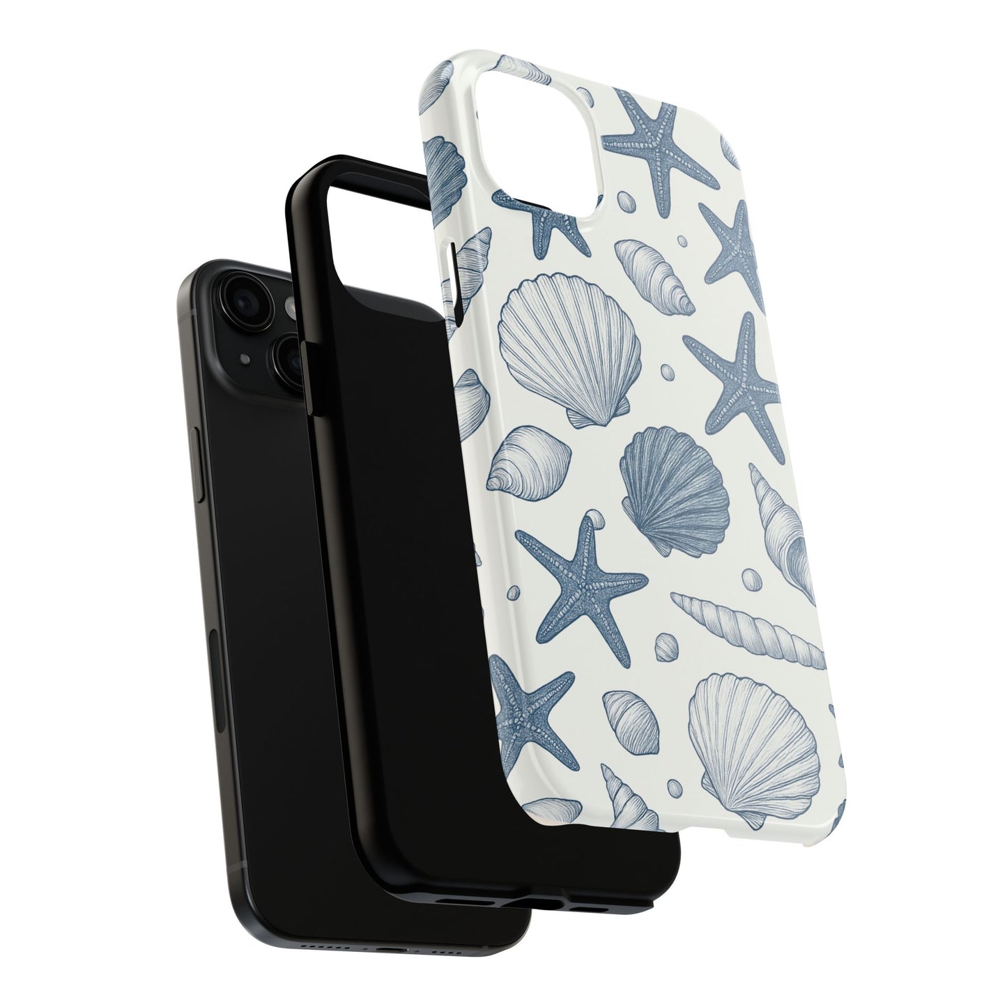 Z Coastal Shells Tough Phone Case - Nautical Design for Ocean Lovers