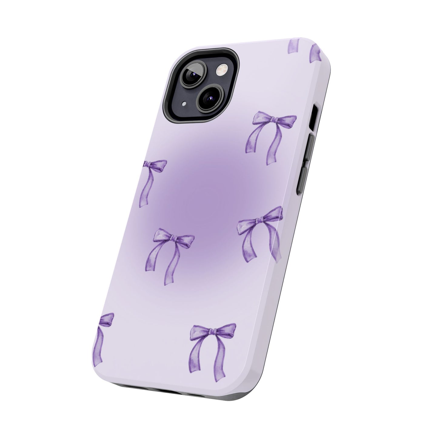 Purple Chic Bow Pattern Phone Case - Stylish Protection for All Occasions