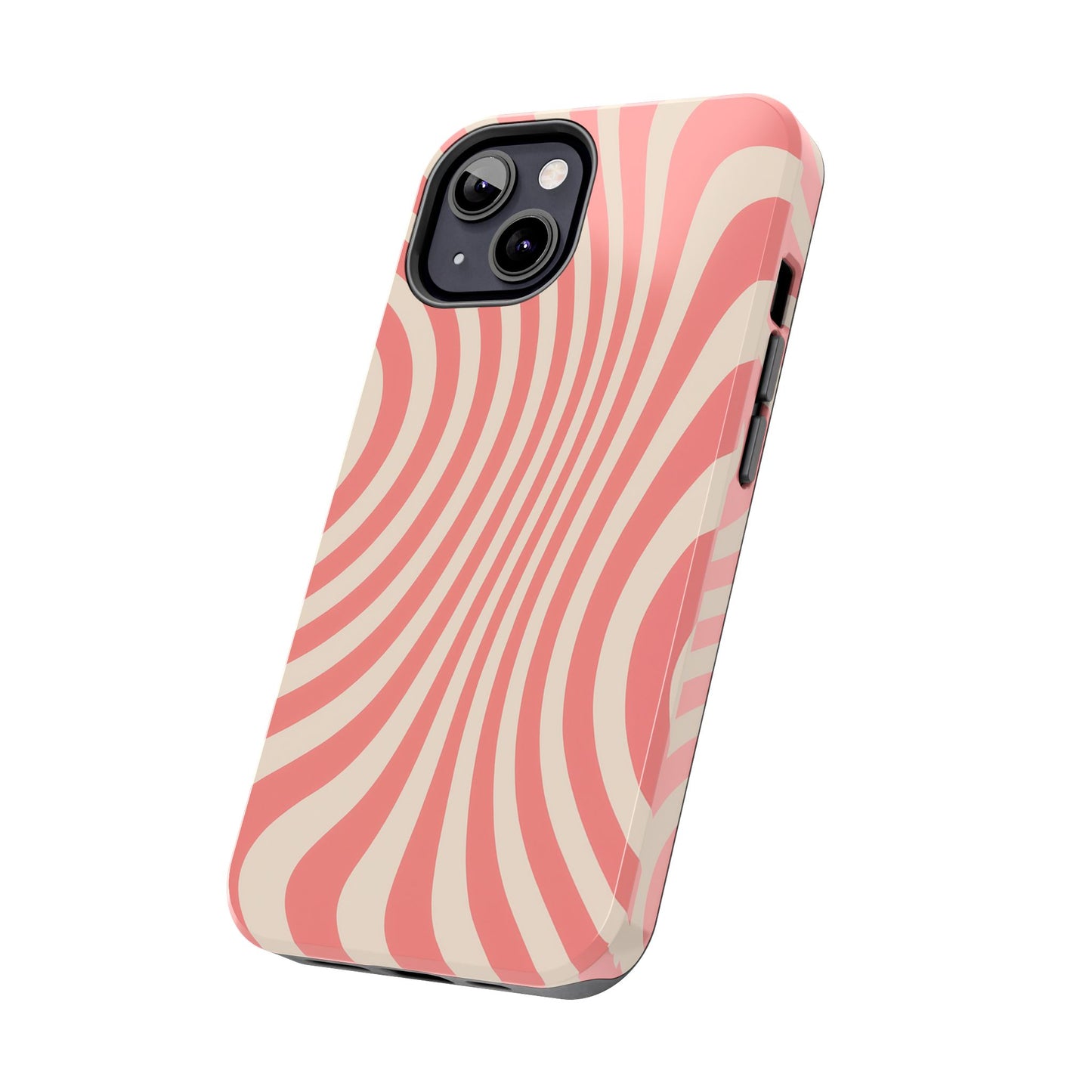 Stylish Waves Phone Case - Trendy Mobile Accessory, Durable Protection, Gift for Teens, Modern Design, Pink Aesthetic