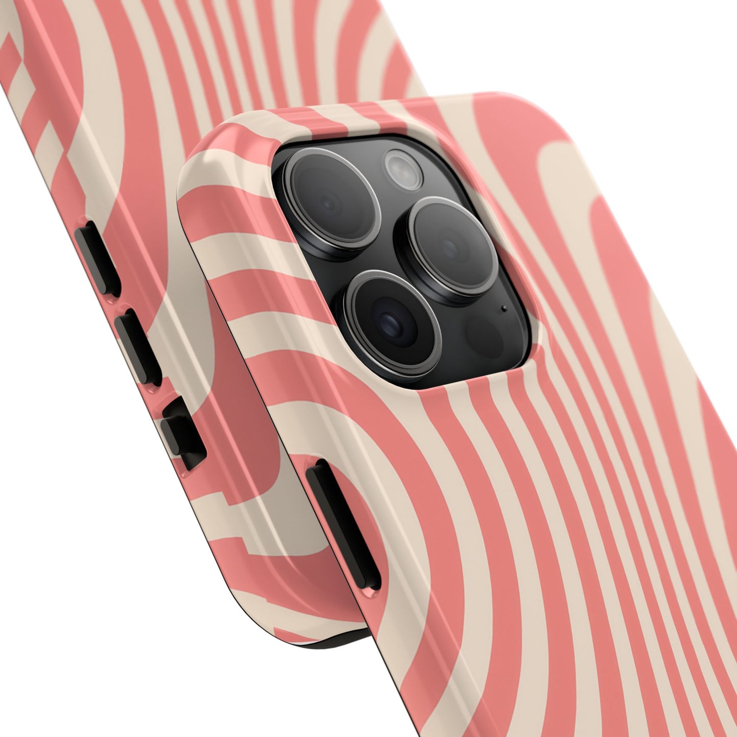 Stylish Waves Phone Case - Trendy Mobile Accessory, Durable Protection, Gift for Teens, Modern Design, Pink Aesthetic