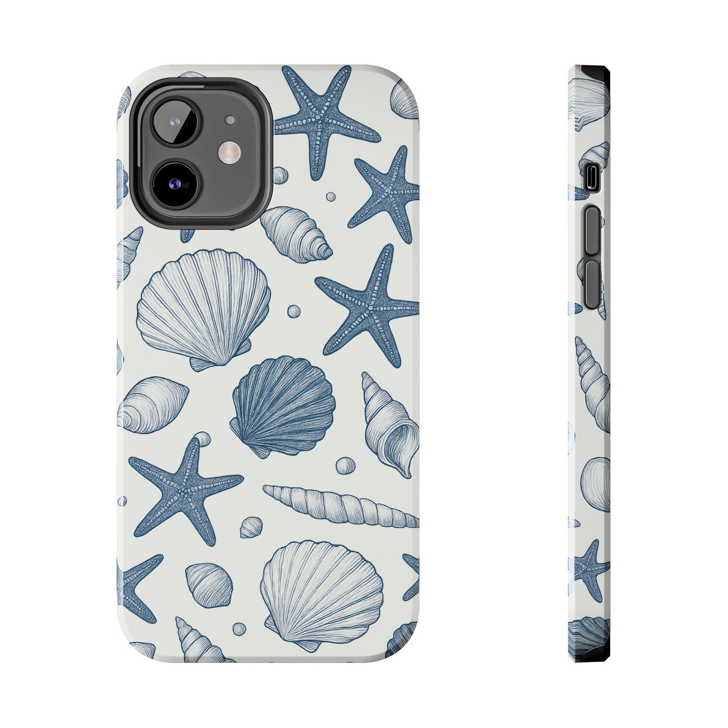 Z Coastal Shells Tough Phone Case - Nautical Design for Ocean Lovers