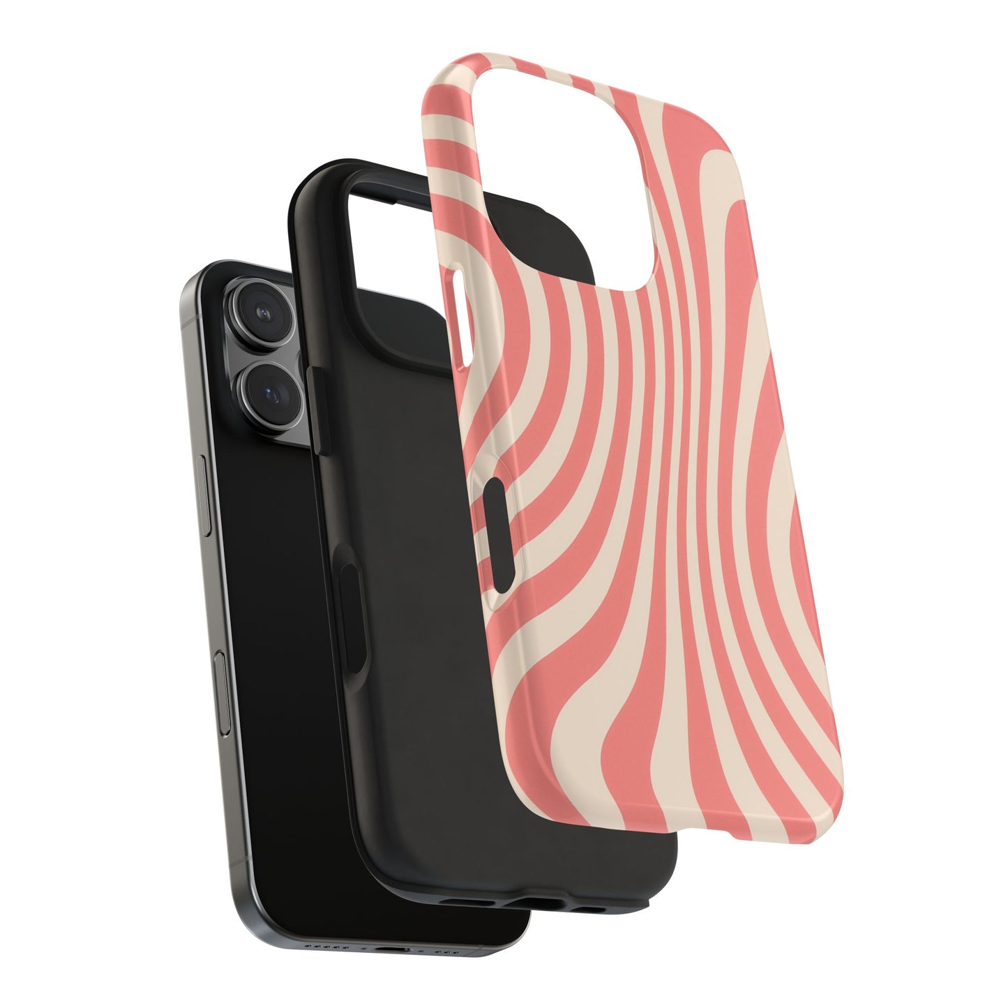 Stylish Waves Phone Case - Trendy Mobile Accessory, Durable Protection, Gift for Teens, Modern Design, Pink Aesthetic