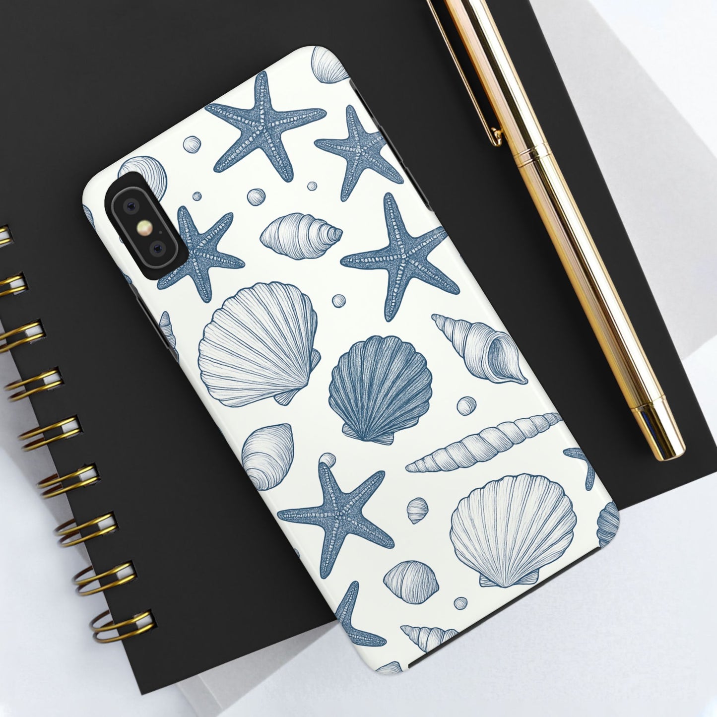 Z Coastal Shells Tough Phone Case - Nautical Design for Ocean Lovers