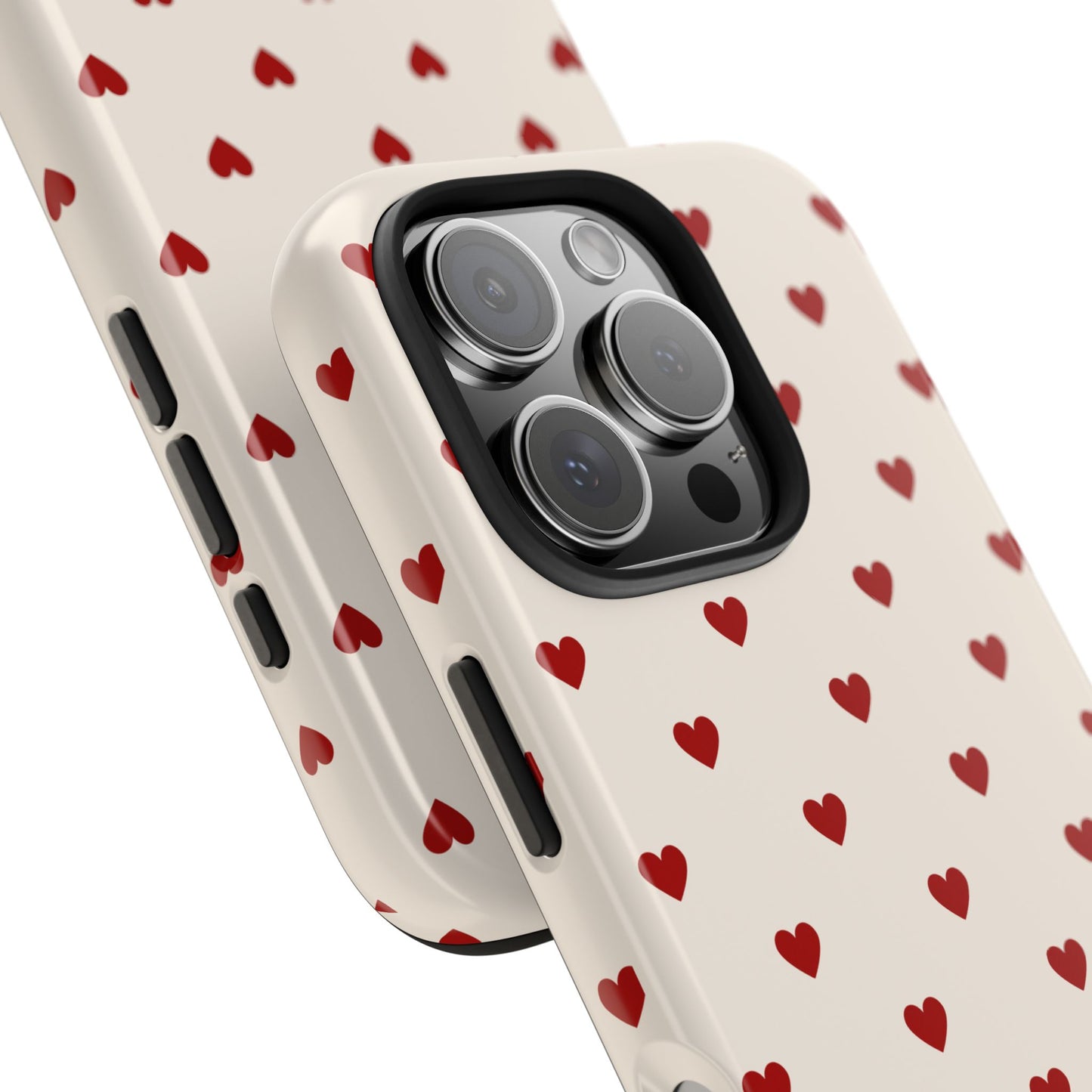 Cute Heart Print Tough Phone Case - Durable Protection for Valentine's Day & Everyday Love