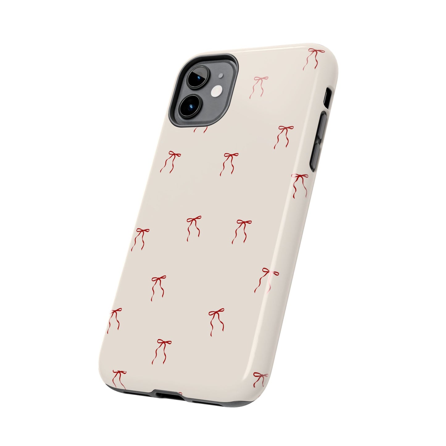 Ribbon Cute Bow Pattern Tough Phone Cases, Bow Phone Cover, Stylish Phone Protectors, Gift for Girls, Trendy Tech Accessories