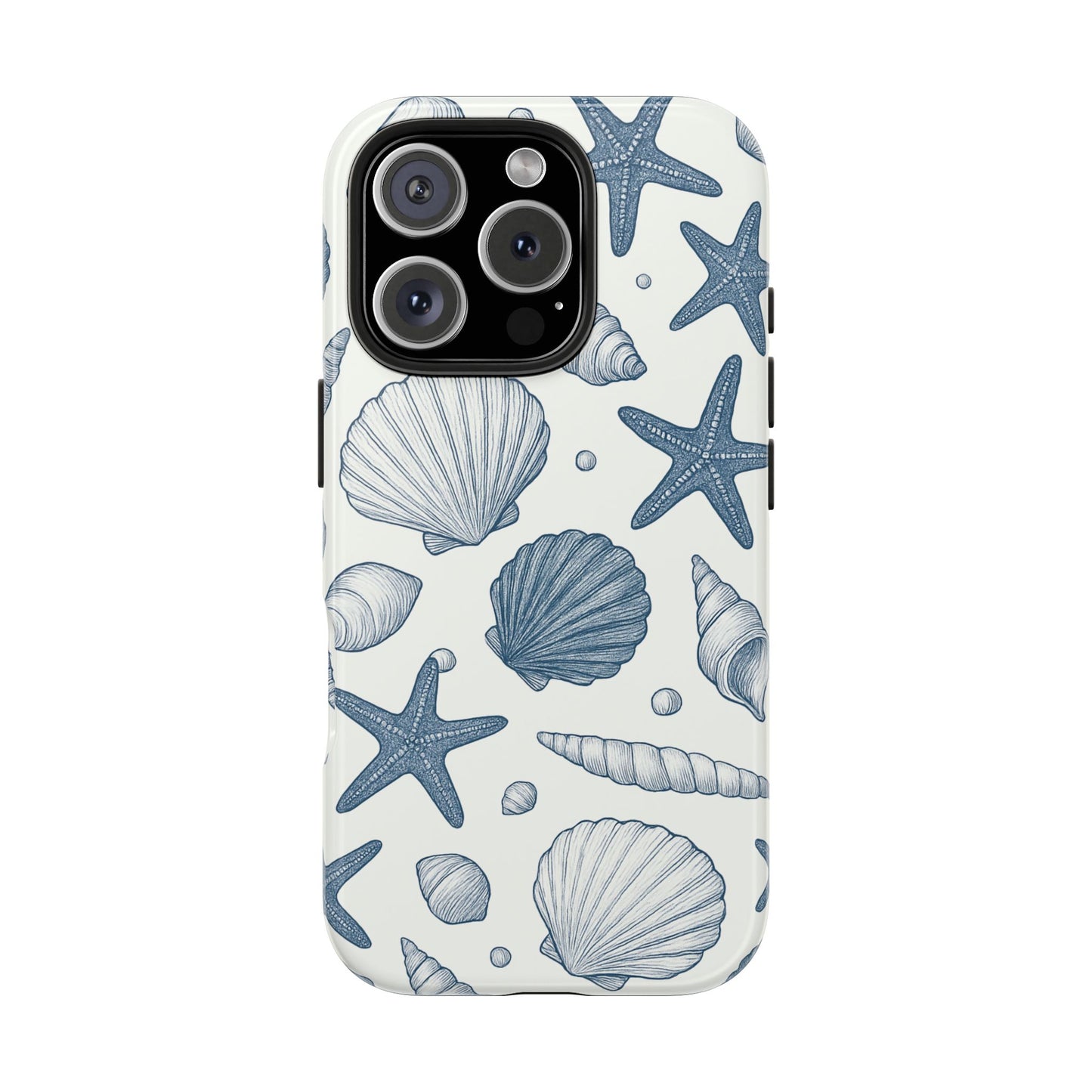 Z Coastal Shells Tough Phone Case - Nautical Design for Ocean Lovers
