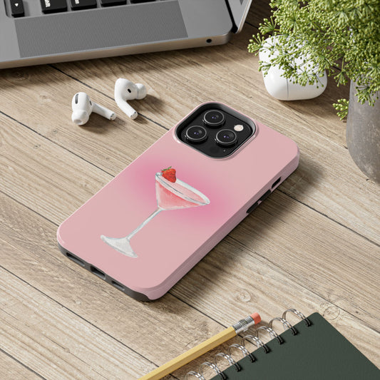 Cute Cocktail Phone Cases, Berry Pink Tough Phone Cover, Fun Gift for Friends, Perfect for Parties, Summer Vibes, Blur design