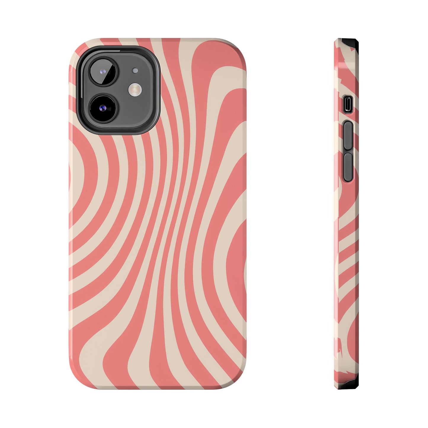Stylish Waves Phone Case - Trendy Mobile Accessory, Durable Protection, Gift for Teens, Modern Design, Pink Aesthetic