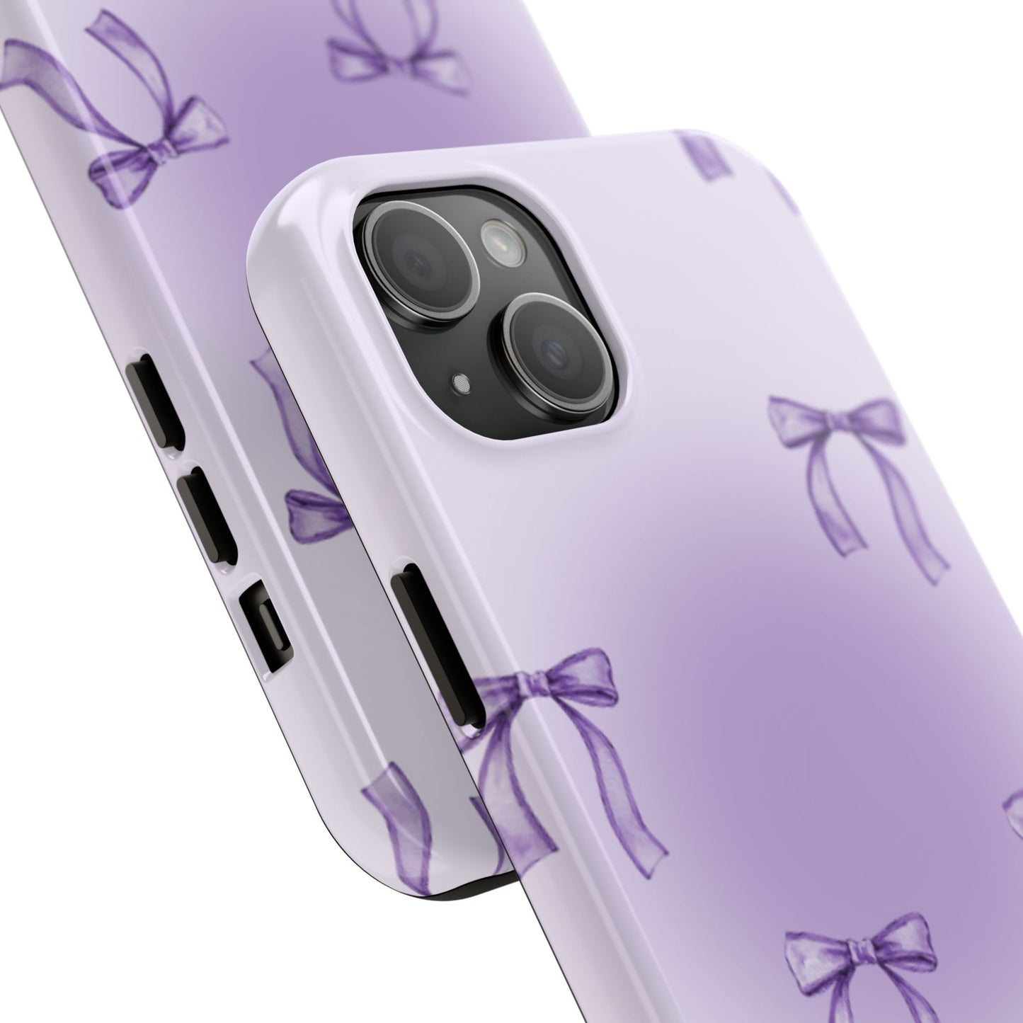 Purple Chic Bow Pattern Phone Case - Stylish Protection for All Occasions