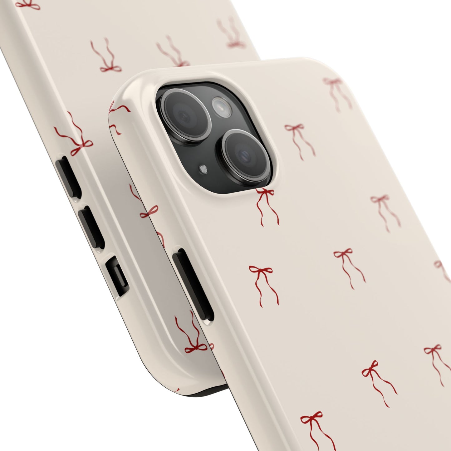 Ribbon Cute Bow Pattern Tough Phone Cases, Bow Phone Cover, Stylish Phone Protectors, Gift for Girls, Trendy Tech Accessories