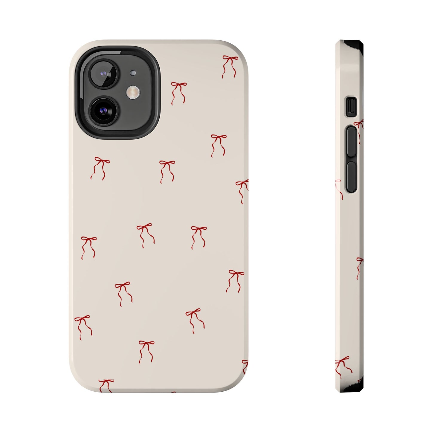 Ribbon Cute Bow Pattern Tough Phone Cases, Bow Phone Cover, Stylish Phone Protectors, Gift for Girls, Trendy Tech Accessories
