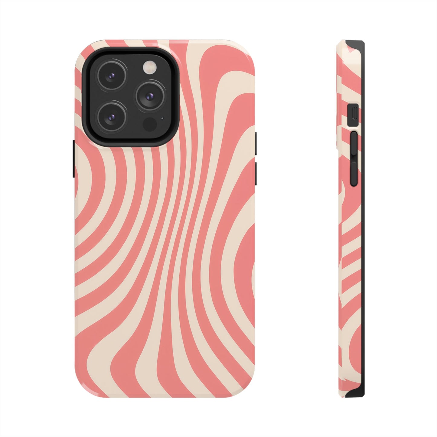 Stylish Waves Phone Case - Trendy Mobile Accessory, Durable Protection, Gift for Teens, Modern Design, Pink Aesthetic