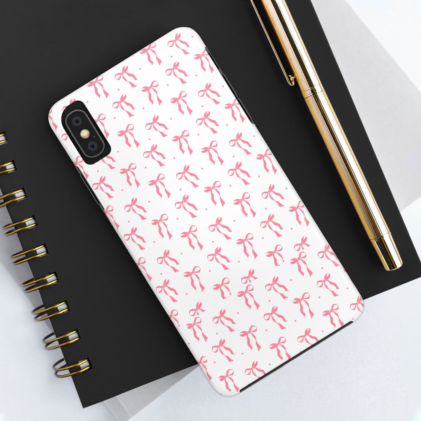 Ribbon Ballet Tough Phone Case - Stylish pink bows aesthetic
