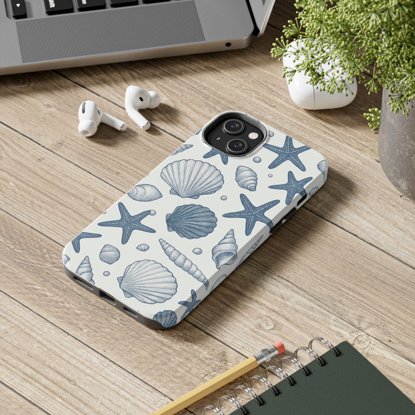 Z Coastal Shells Tough Phone Case - Nautical Design for Ocean Lovers