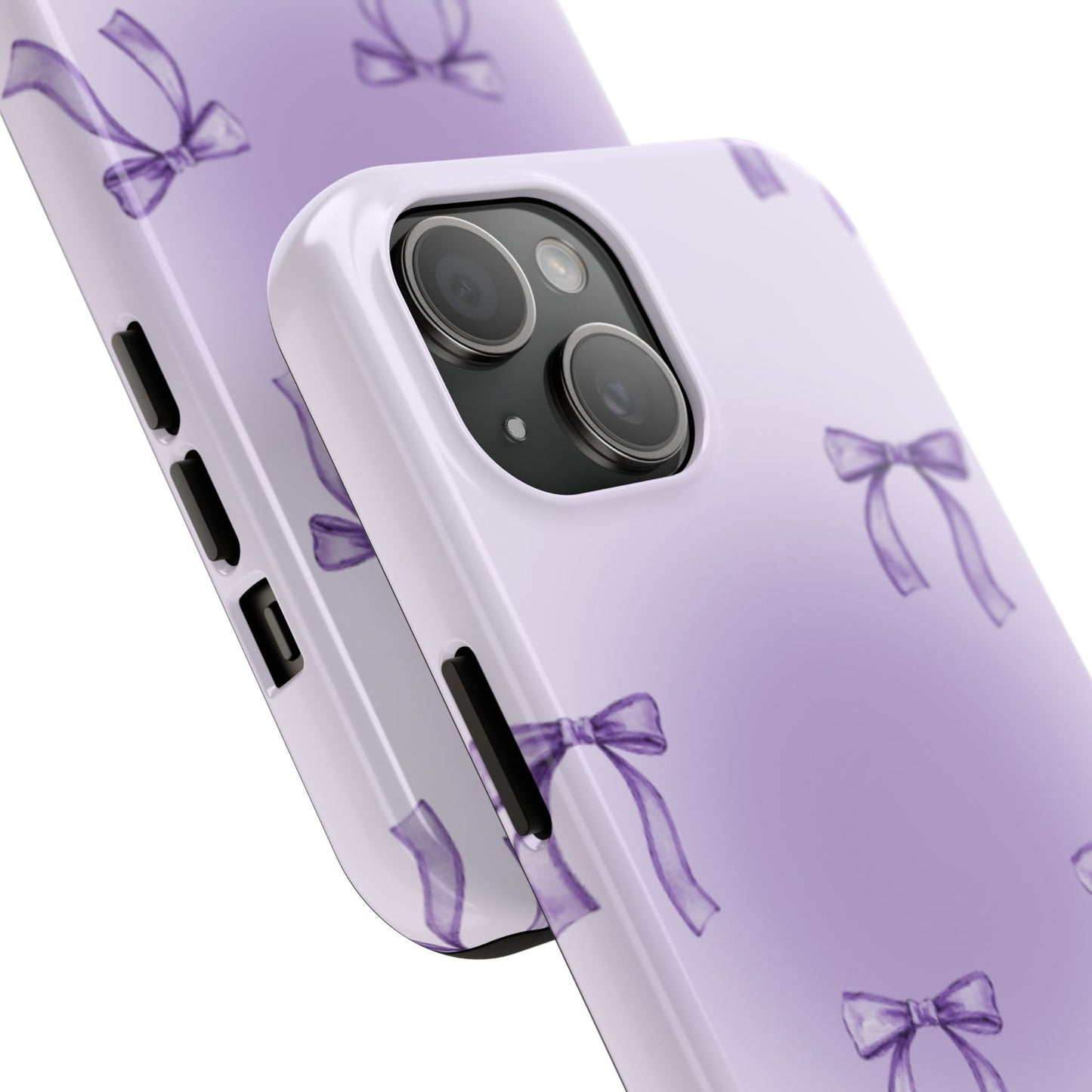 Purple Chic Bow Pattern Phone Case - Stylish Protection for All Occasions