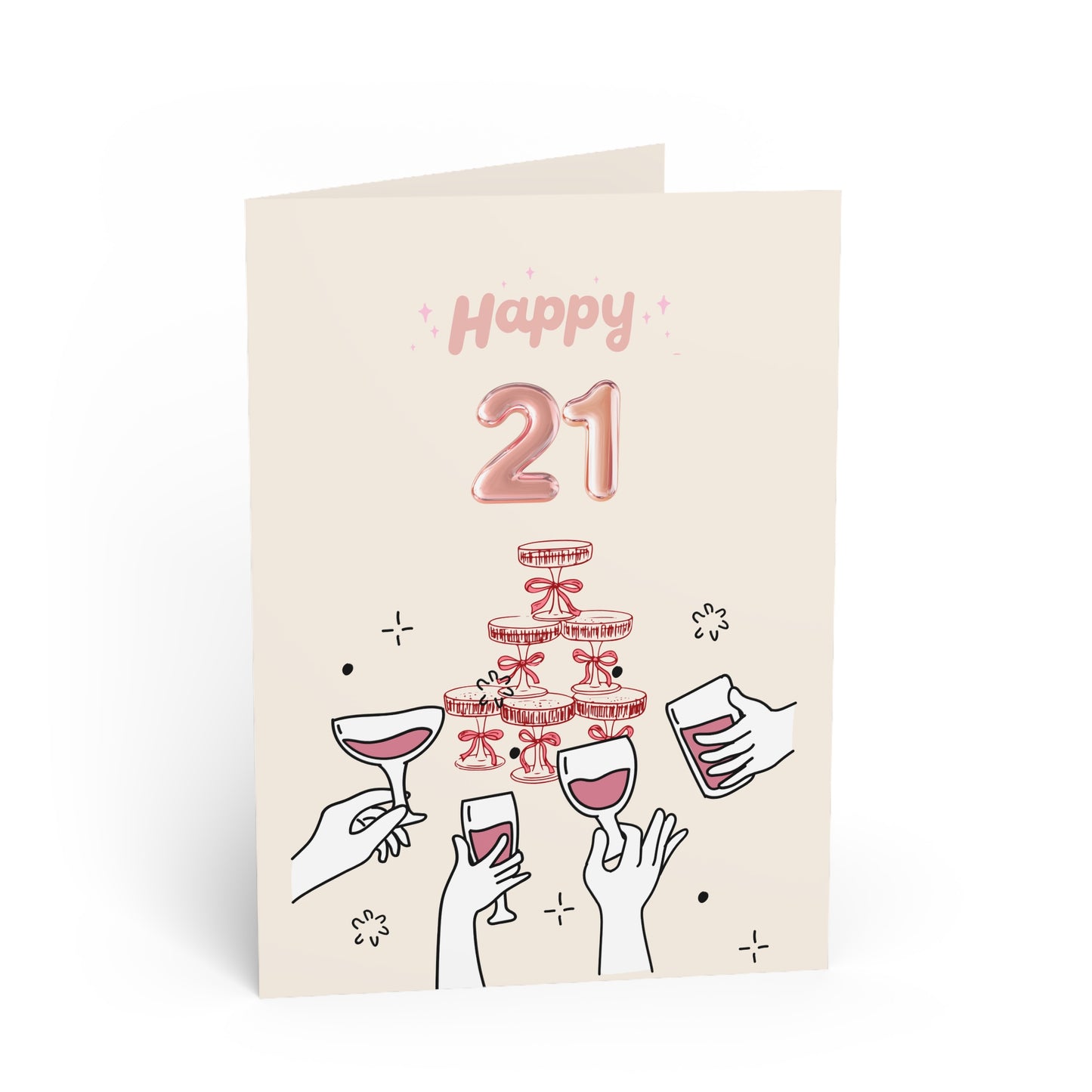 Stylish Celebratory Greeting Cards for 21st Birthday Wishes, Unique Invitations, Personalized Cards, Special Occasions