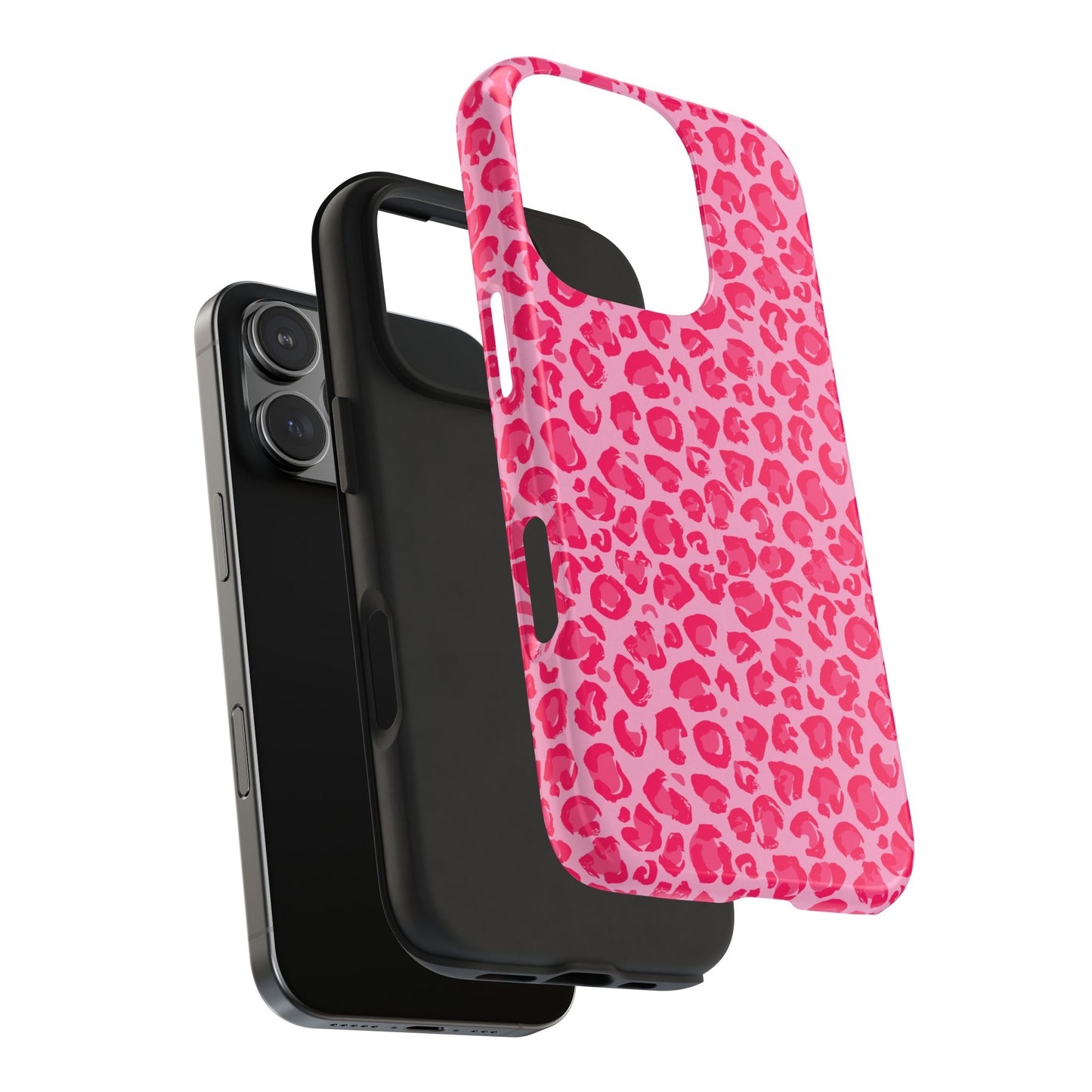 Pink Leopard Print Tough Phone Cases, Y2k Stylish Protection, Gifts for Her, Trendy Phone Accessories, Animal Print Lovers, Durable Cases