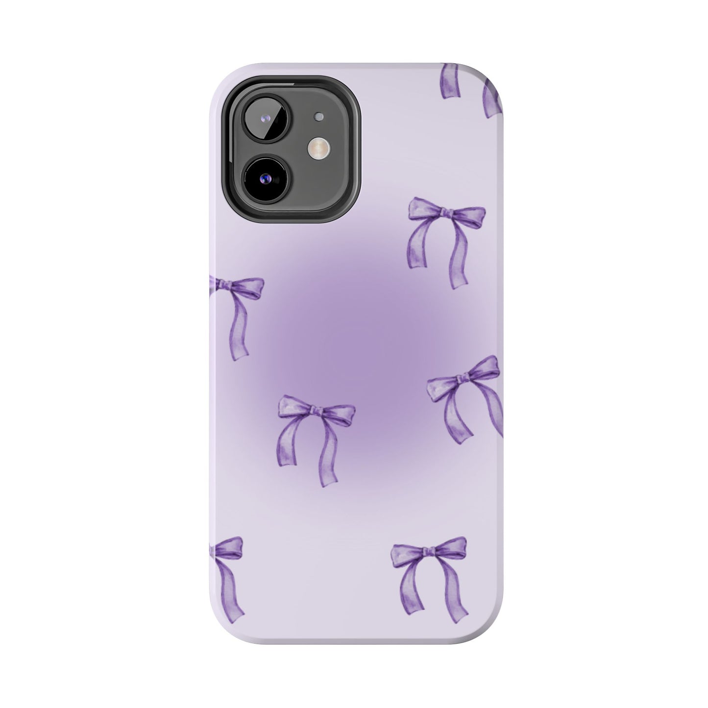 Purple Chic Bow Pattern Phone Case - Stylish Protection for All Occasions