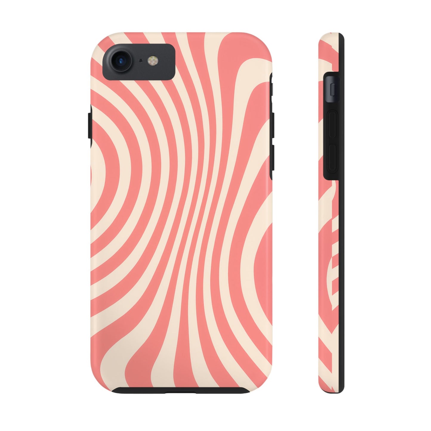 Stylish Waves Phone Case - Trendy Mobile Accessory, Durable Protection, Gift for Teens, Modern Design, Pink Aesthetic