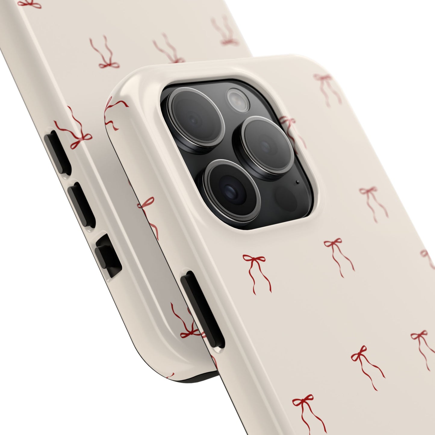 Ribbon Cute Bow Pattern Tough Phone Cases, Bow Phone Cover, Stylish Phone Protectors, Gift for Girls, Trendy Tech Accessories