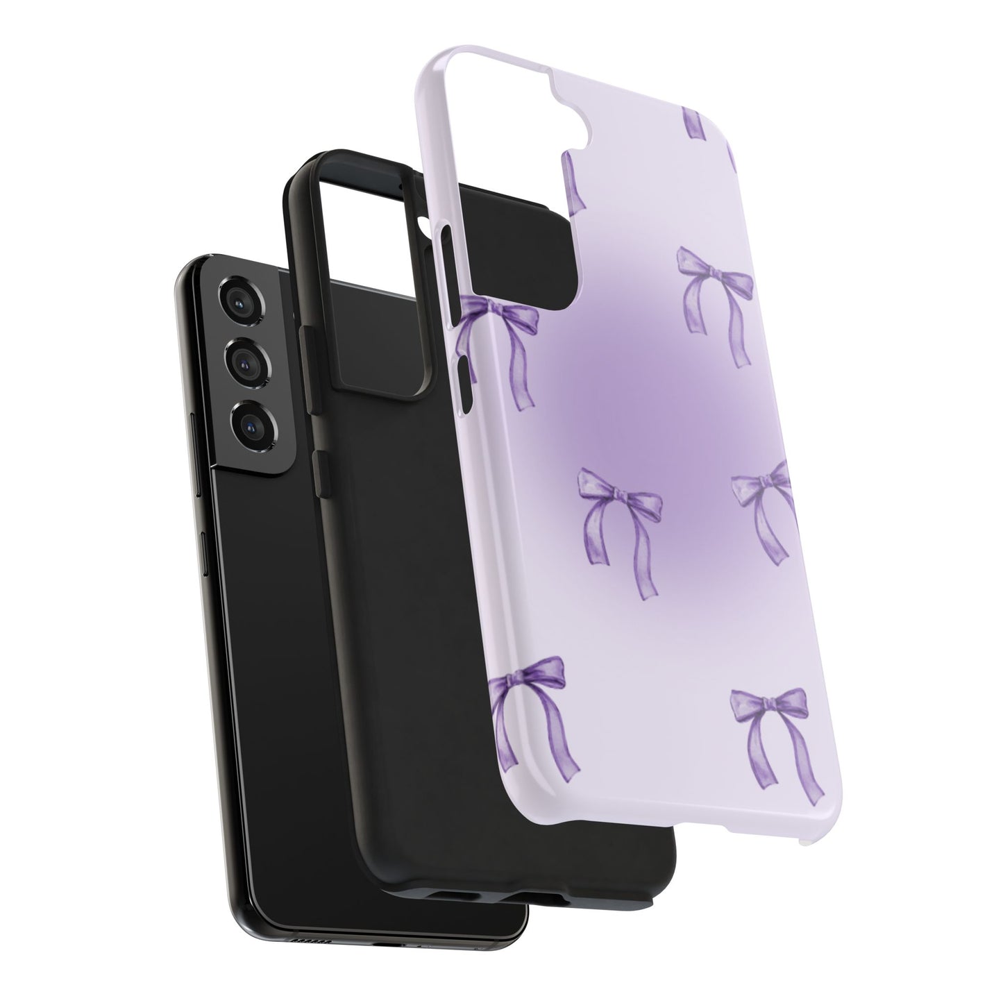 Purple Chic Bow Pattern Phone Case - Stylish Protection for All Occasions
