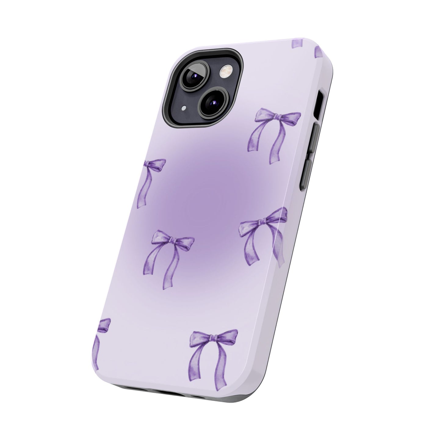 Purple Chic Bow Pattern Phone Case - Stylish Protection for All Occasions