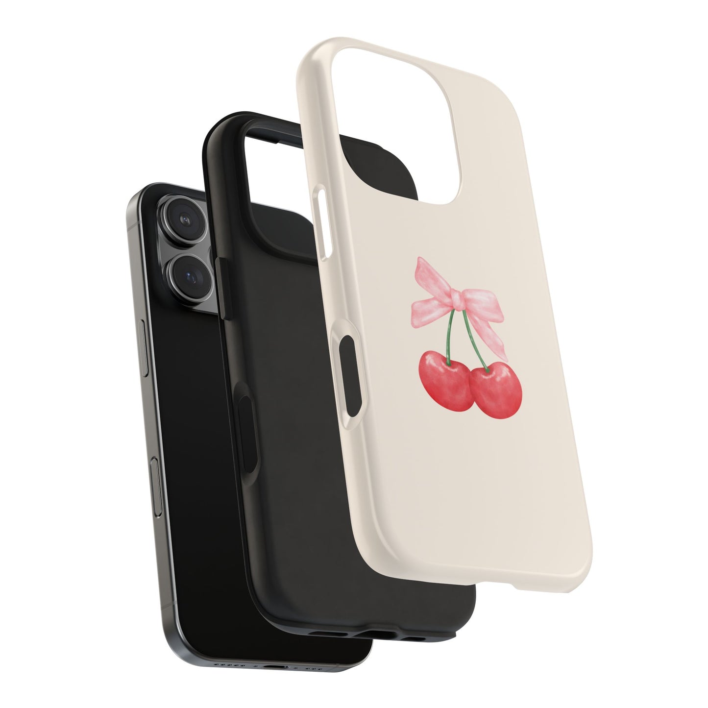 Watercolor Chic Cherry Phone Case, Tough iPhone Case, Kawaii Cute Cherry Design, Gift for Her, Aesthetic Phone Cover, Spring Accessory