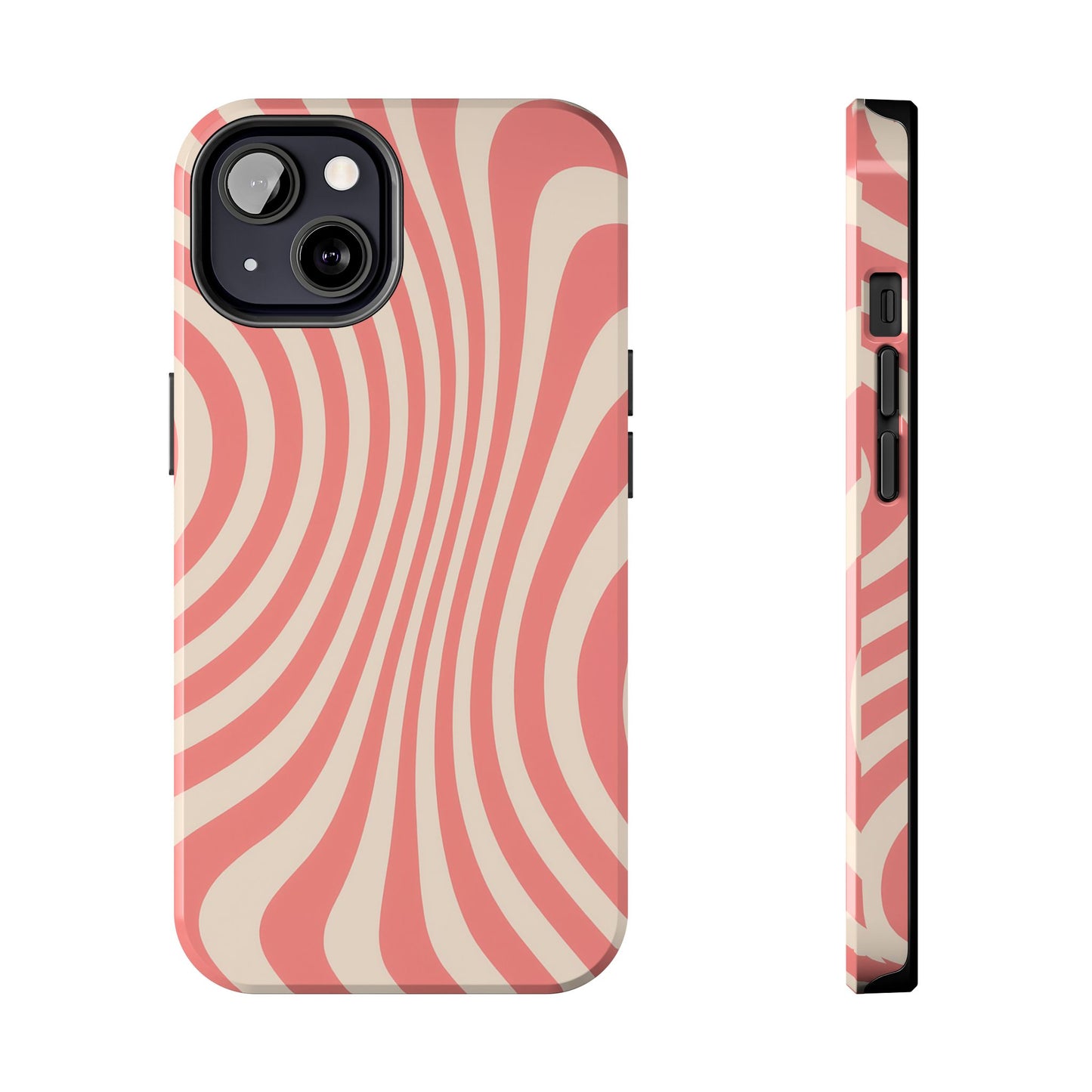 Stylish Waves Phone Case - Trendy Mobile Accessory, Durable Protection, Gift for Teens, Modern Design, Pink Aesthetic