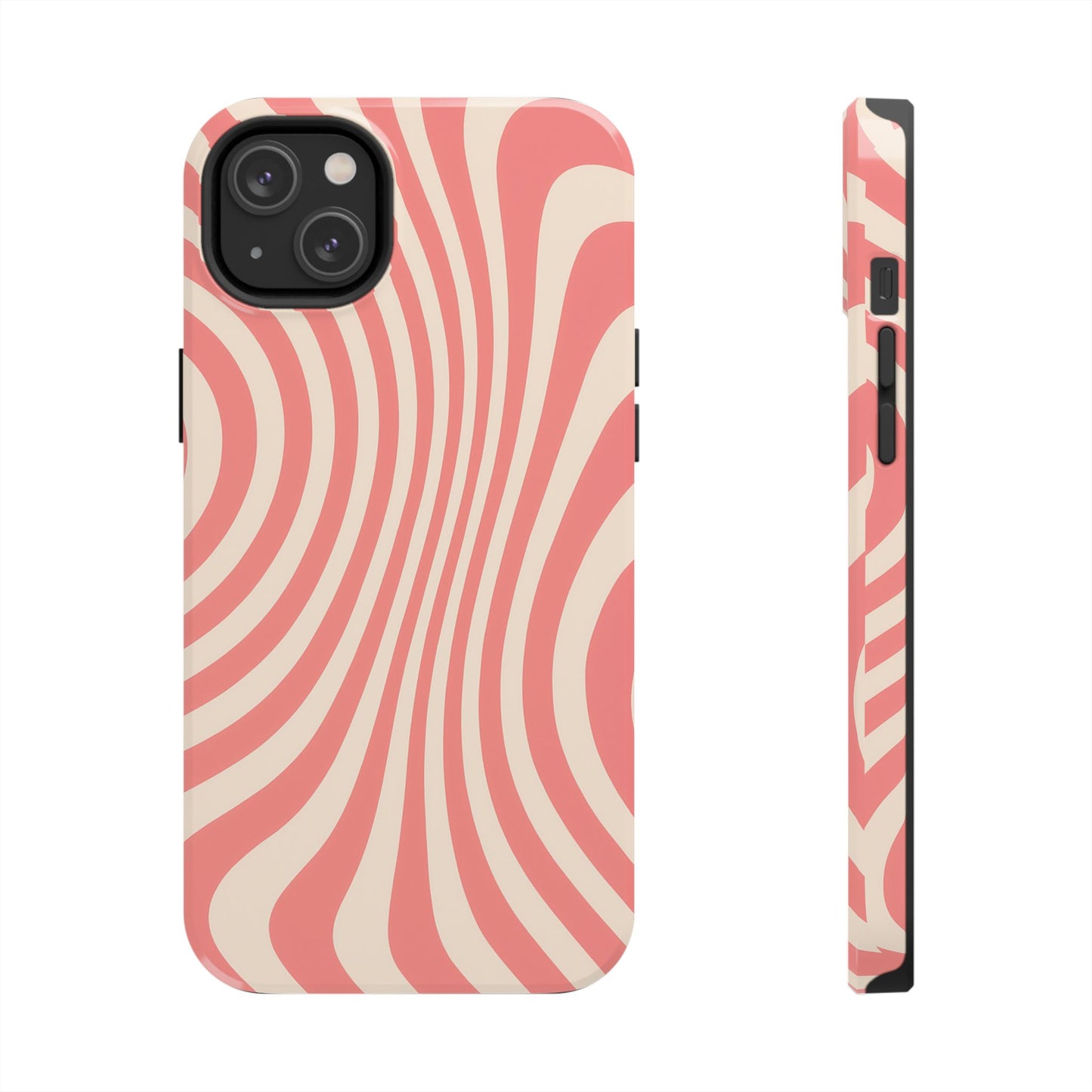 Stylish Waves Phone Case - Trendy Mobile Accessory, Durable Protection, Gift for Teens, Modern Design, Pink Aesthetic