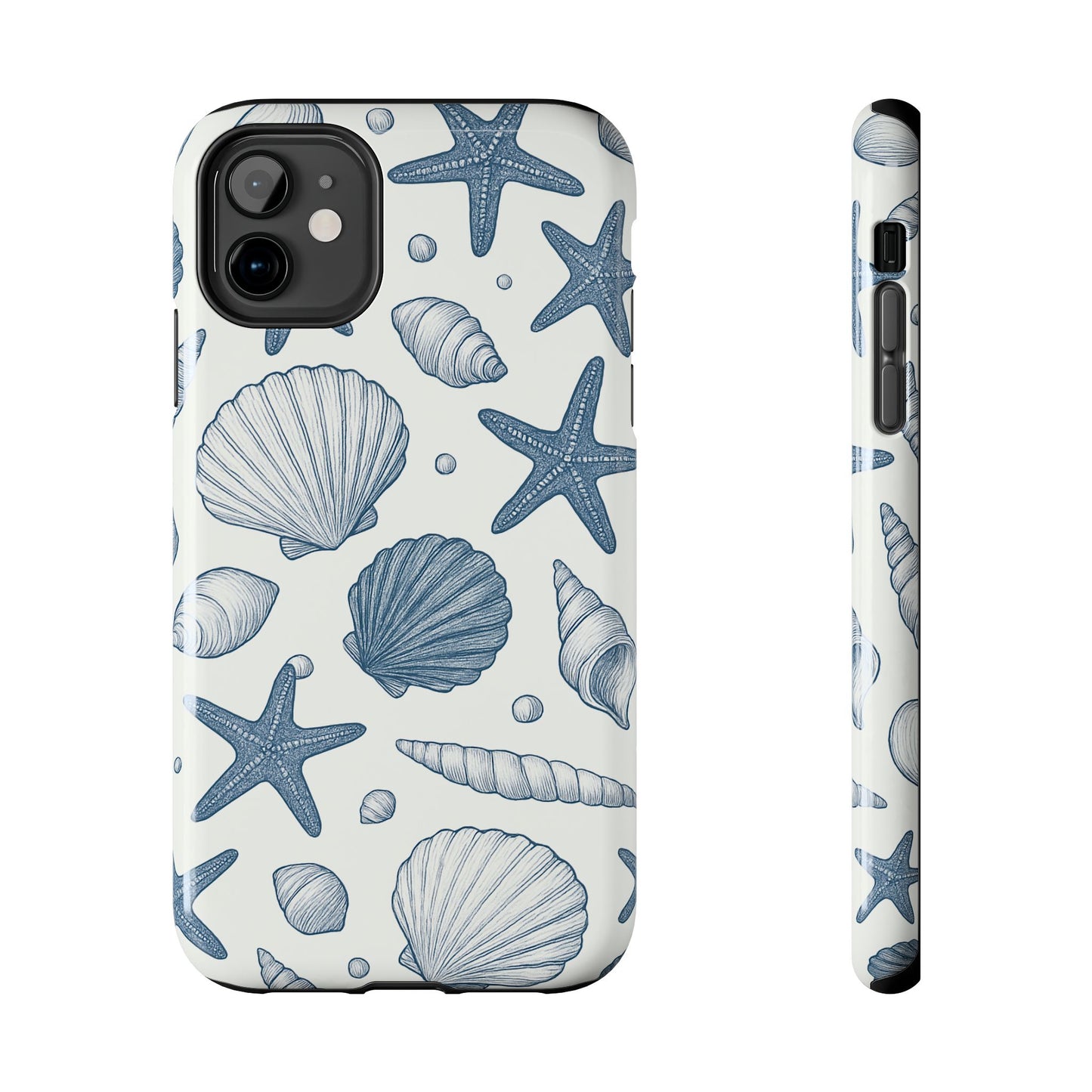 Z Coastal Shells Tough Phone Case - Nautical Design for Ocean Lovers