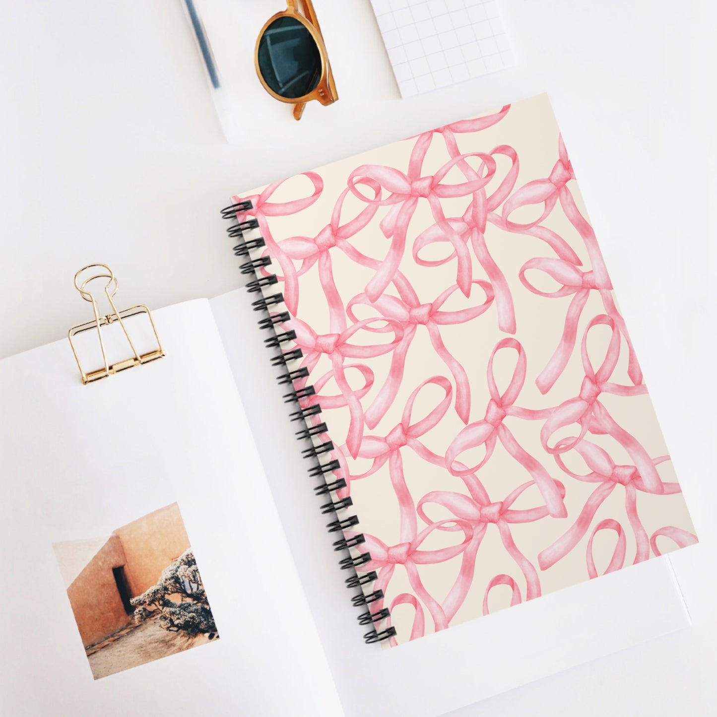 Chic Pink Ribbon Spiral Notebook - Perfect for Note-Taking & Journaling