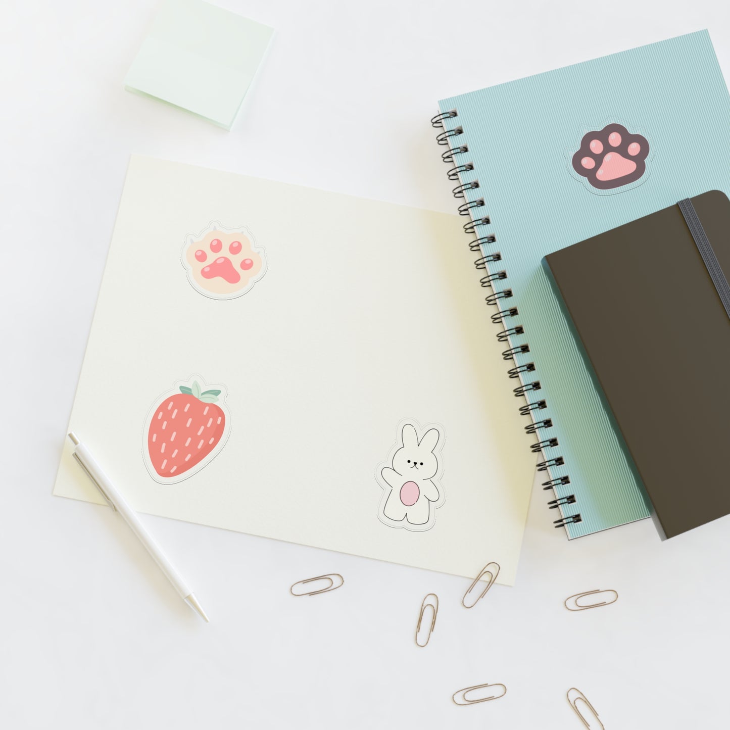 Z Fun Cute Animal Sticker Sheets - Adorable Paw Prints and Bunny Designs