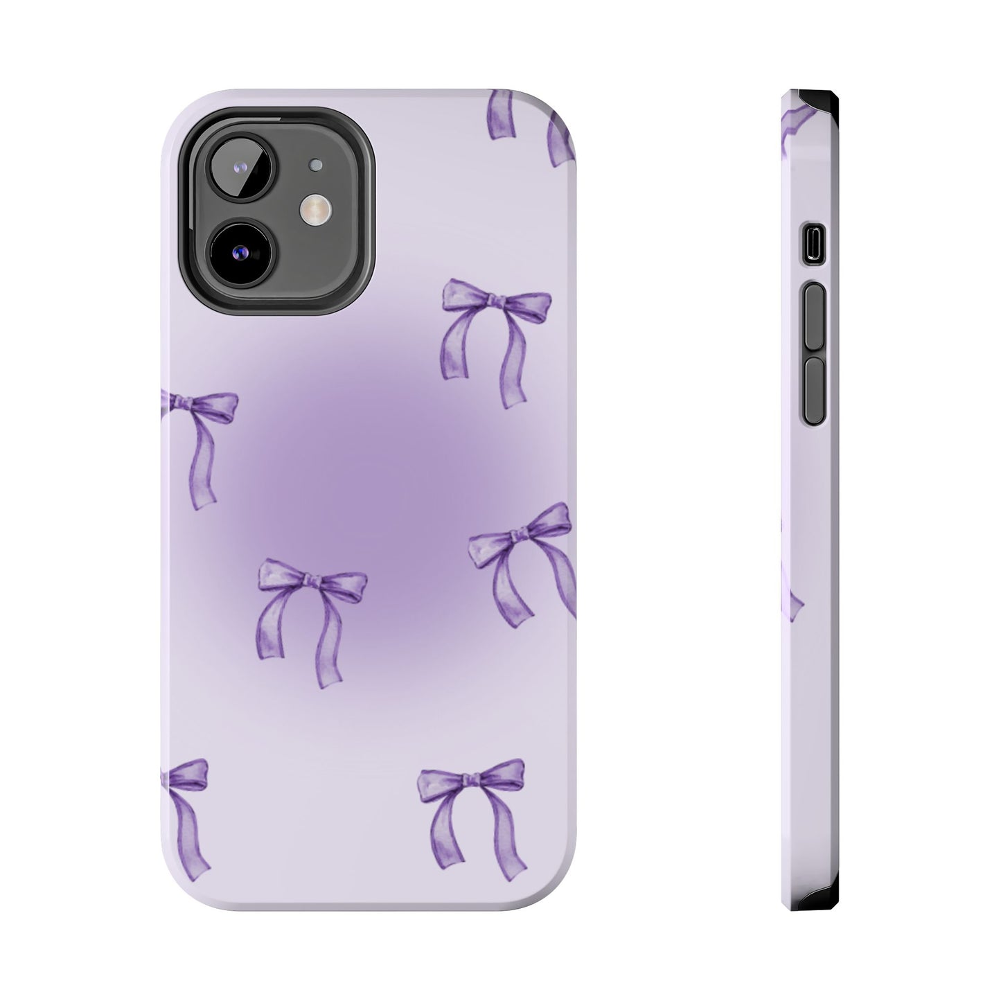 Purple Chic Bow Pattern Phone Case - Stylish Protection for All Occasions