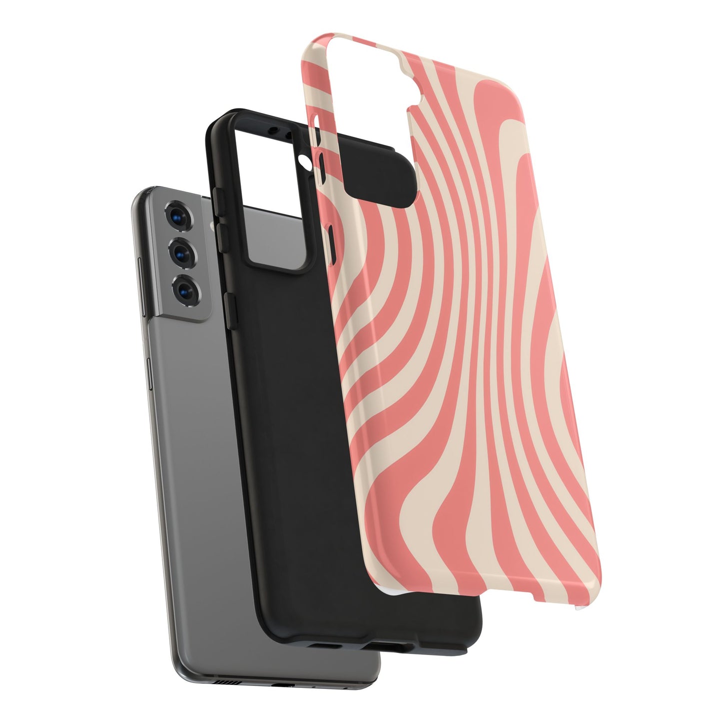 Stylish Waves Phone Case - Trendy Mobile Accessory, Durable Protection, Gift for Teens, Modern Design, Pink Aesthetic