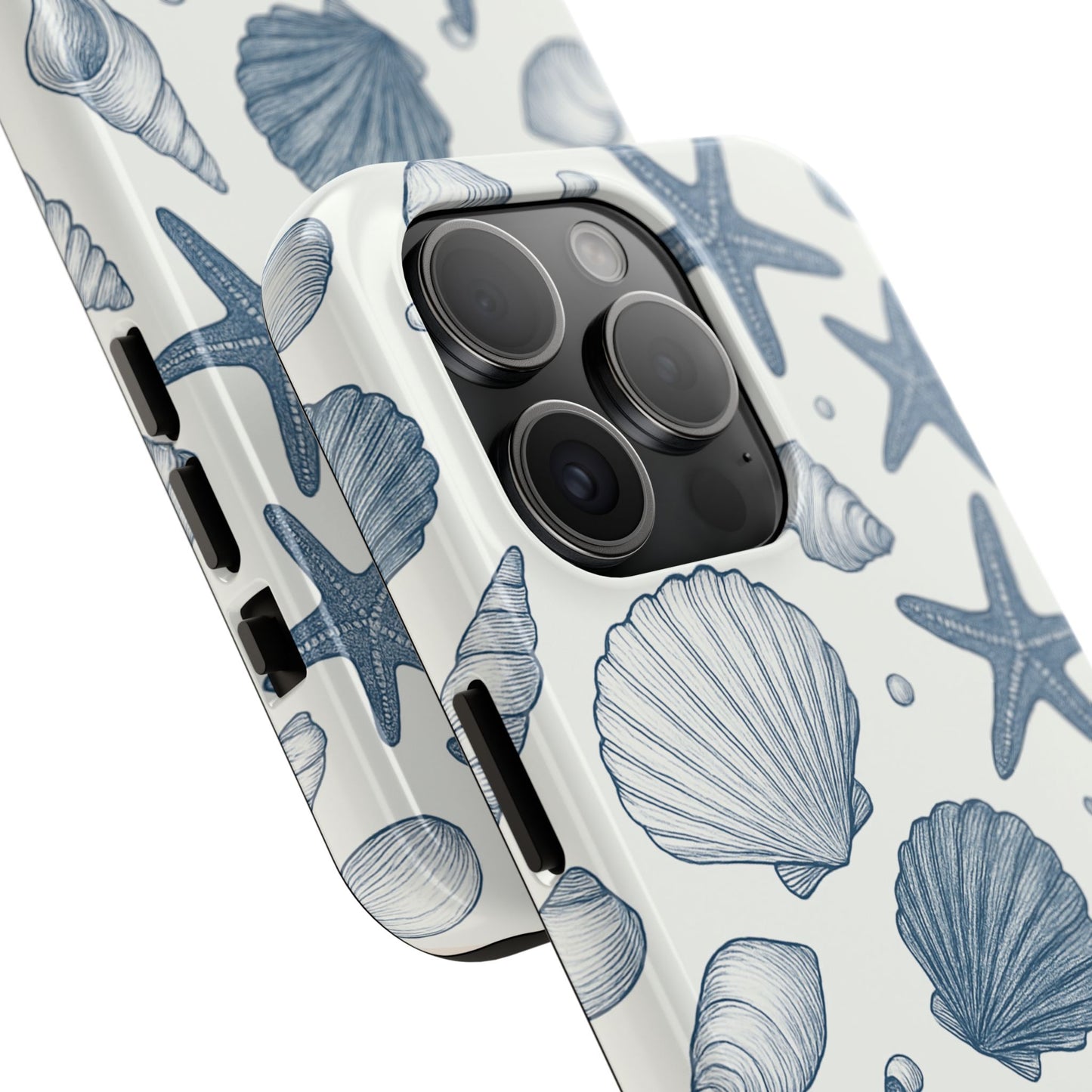 Z Coastal Shells Tough Phone Case - Nautical Design for Ocean Lovers