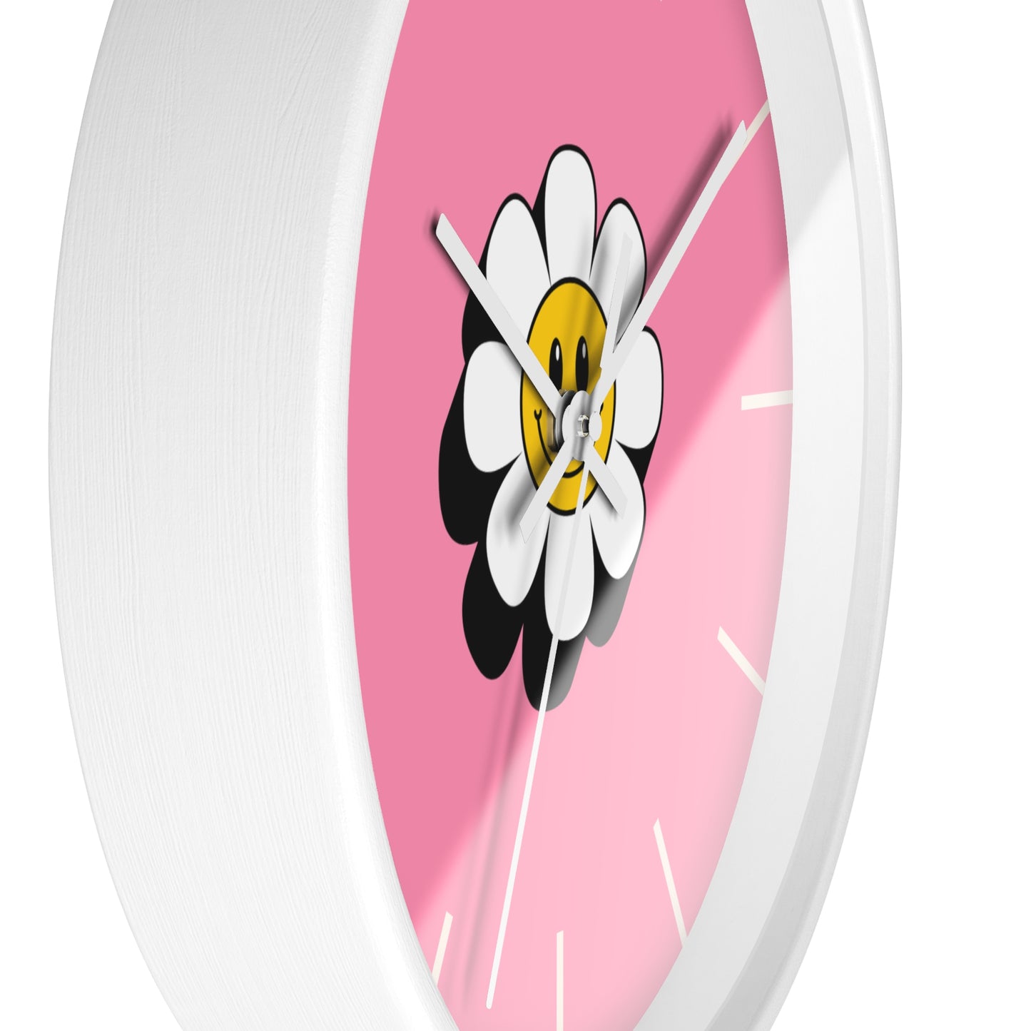 Elegant Cheerful Daisy Wall Clock, Bright Pink Floral Home Decor, Unique Gift for Flower Lovers, Preppy Clock, Happy Accent for Any Room