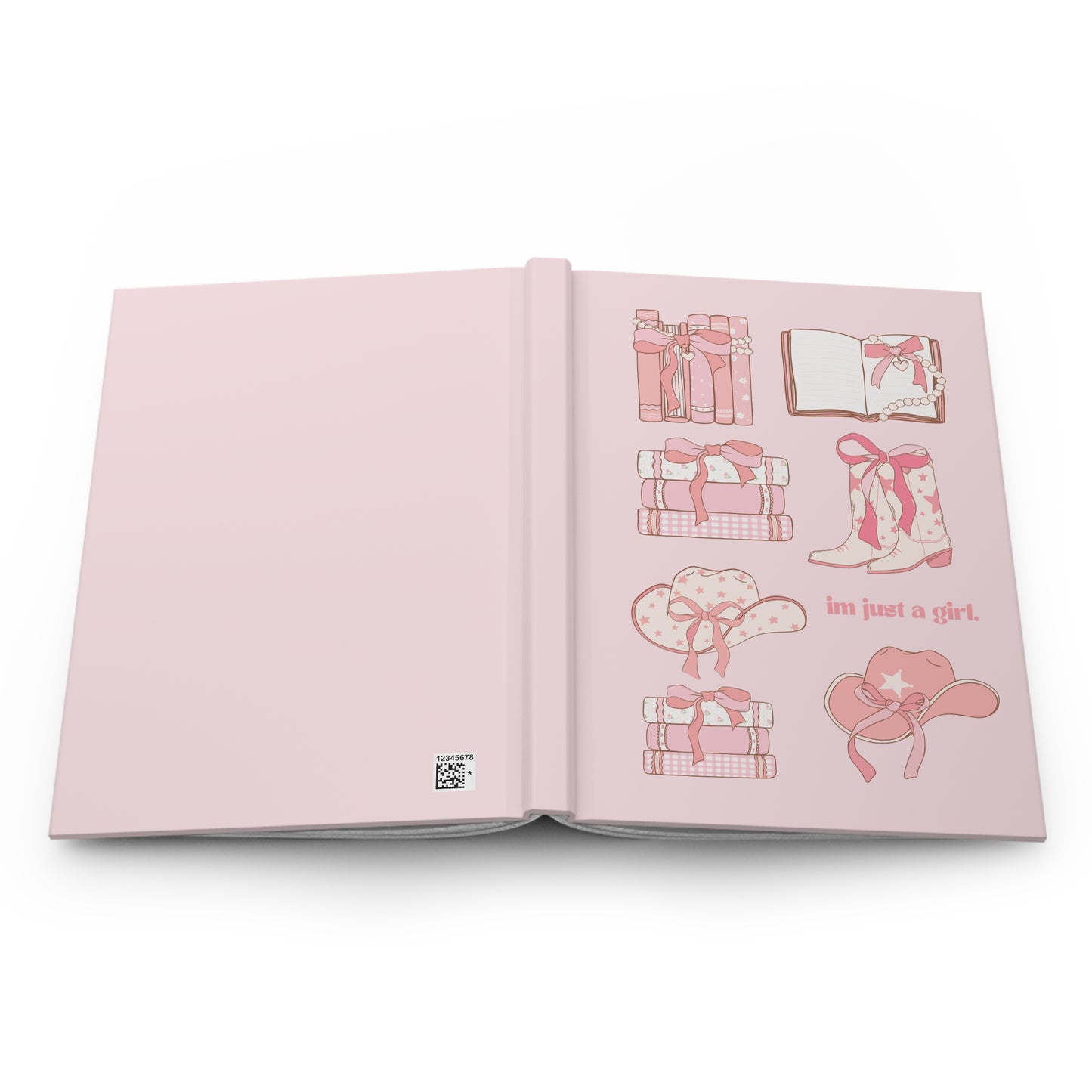 Cute Pink Hardcover Journal - 'I'm Just a Girl' Design