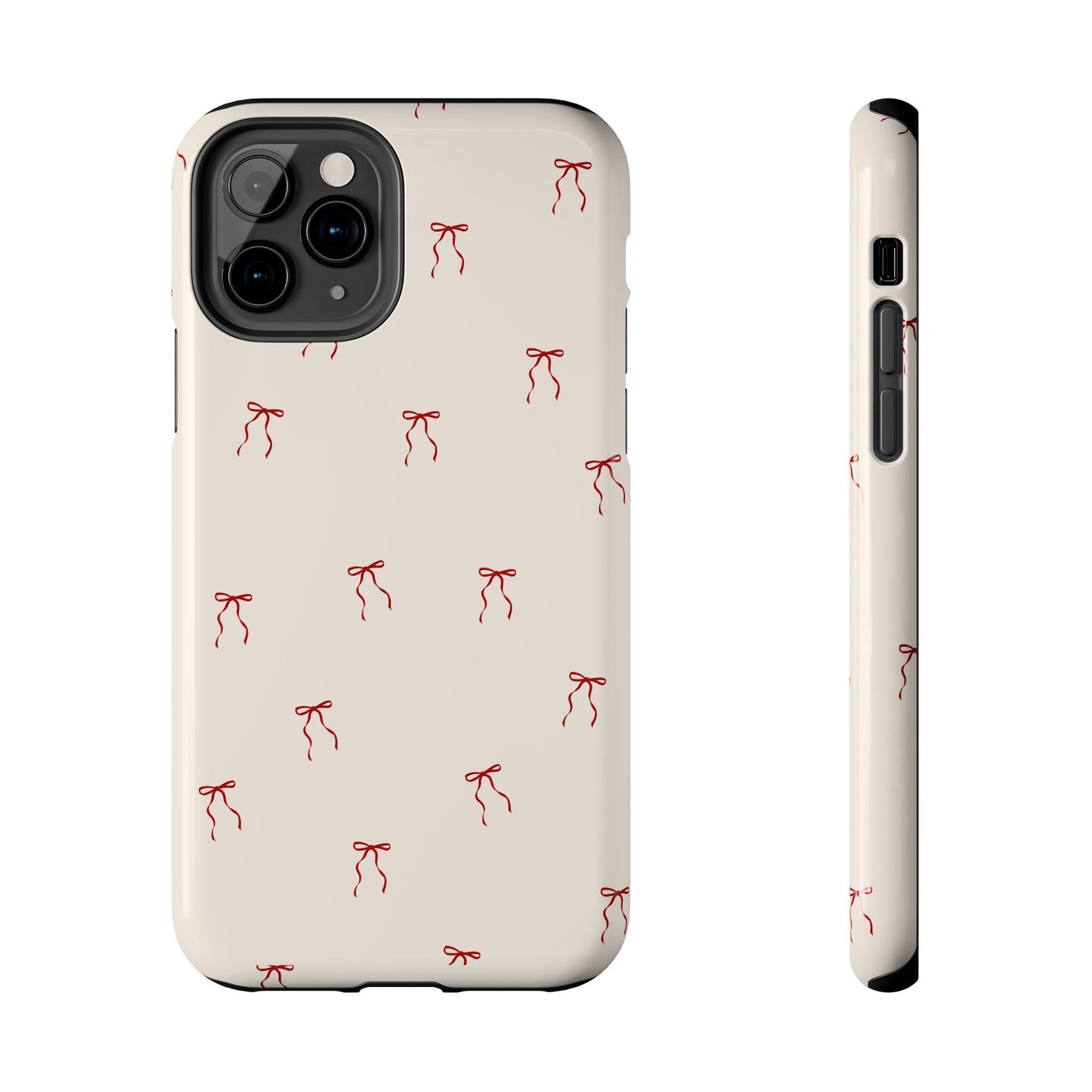 Ribbon Cute Bow Pattern Tough Phone Cases, Bow Phone Cover, Stylish Phone Protectors, Gift for Girls, Trendy Tech Accessories