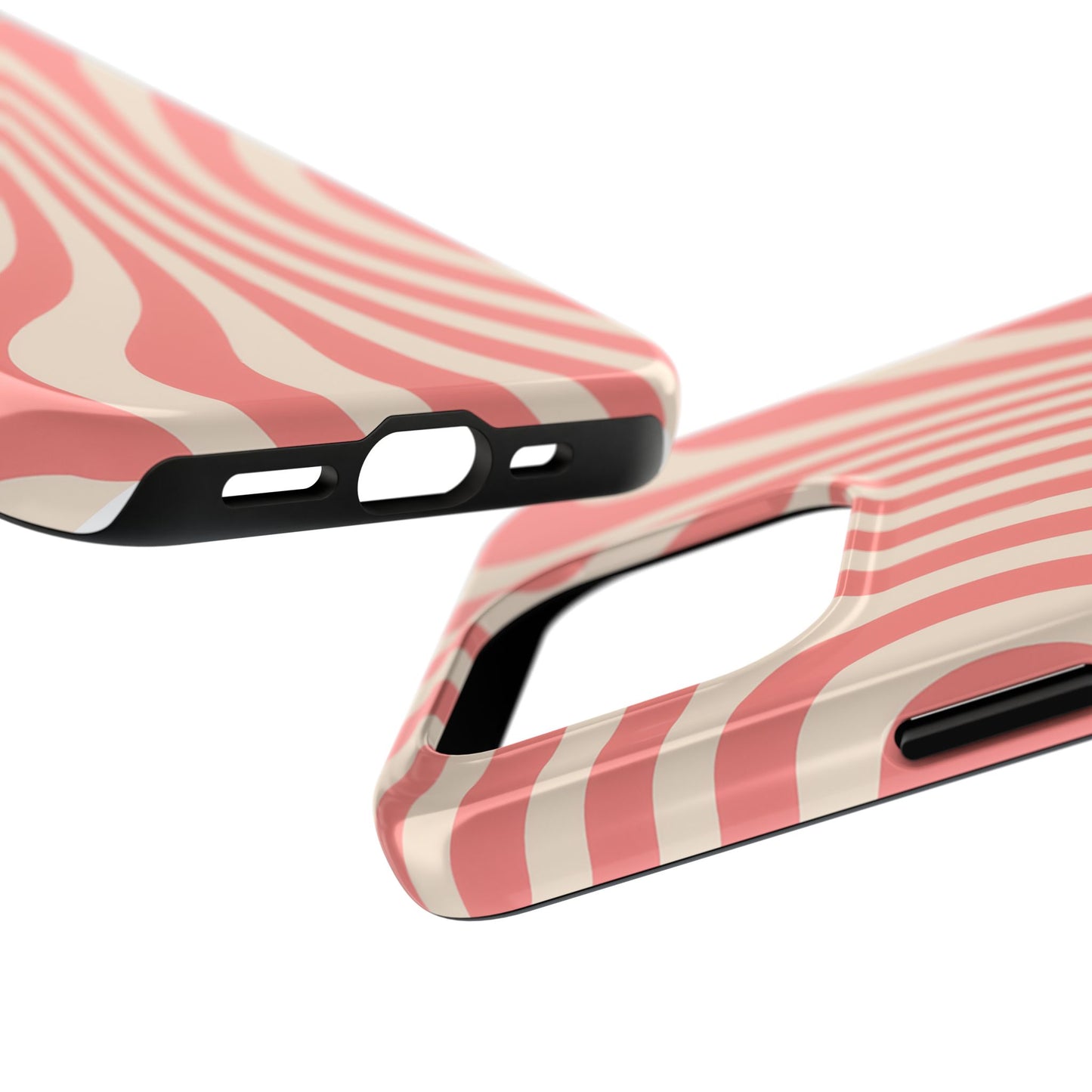 Stylish Waves Phone Case - Trendy Mobile Accessory, Durable Protection, Gift for Teens, Modern Design, Pink Aesthetic