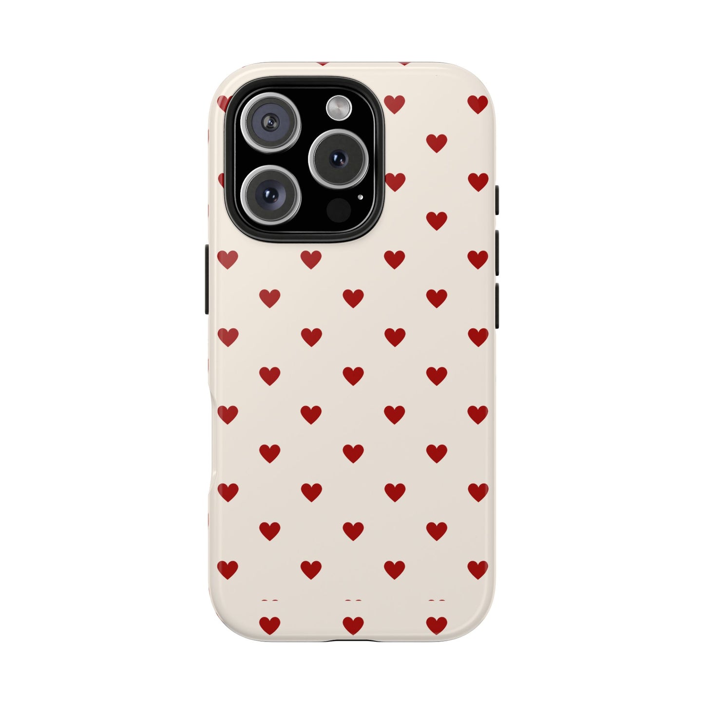 Cute Heart Print Tough Phone Case - Durable Protection for Valentine's Day & Everyday Love