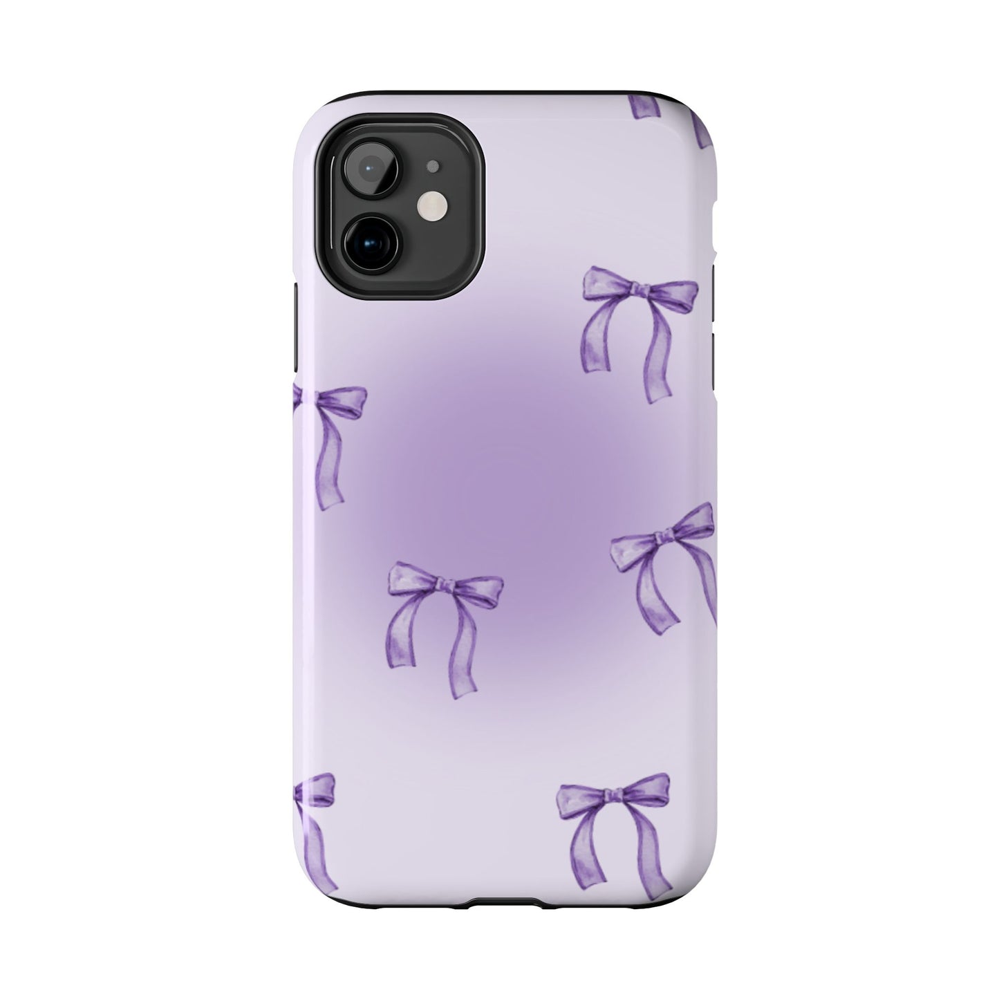 Purple Chic Bow Pattern Phone Case - Stylish Protection for All Occasions