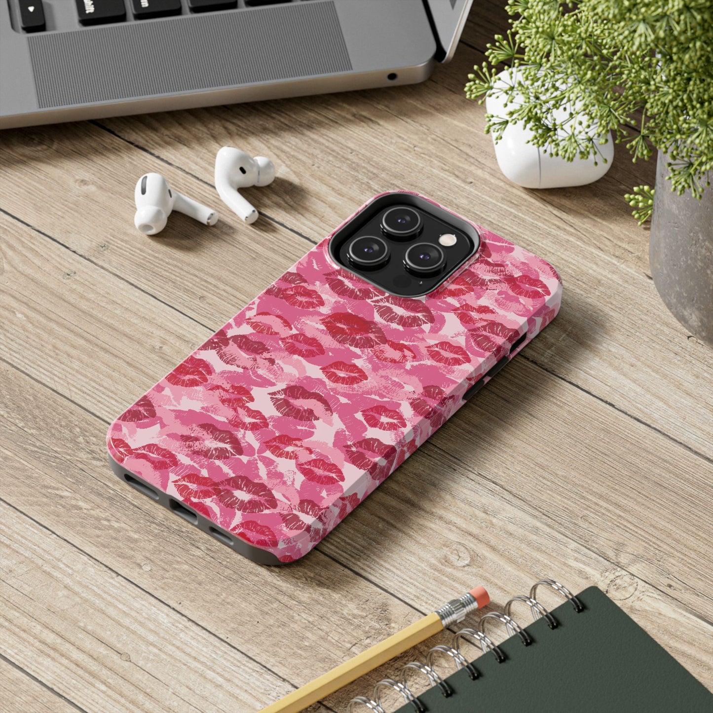 Cute Lipstick Stain Print Phone Case - Tough Phone Covers for Her, Lipstick Design, Cute Gift, Valentine’s Day, Stylish Protection