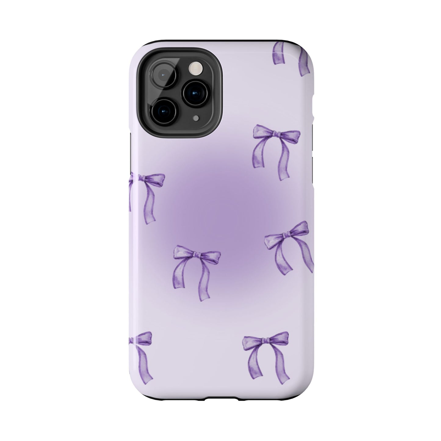 Purple Chic Bow Pattern Phone Case - Stylish Protection for All Occasions