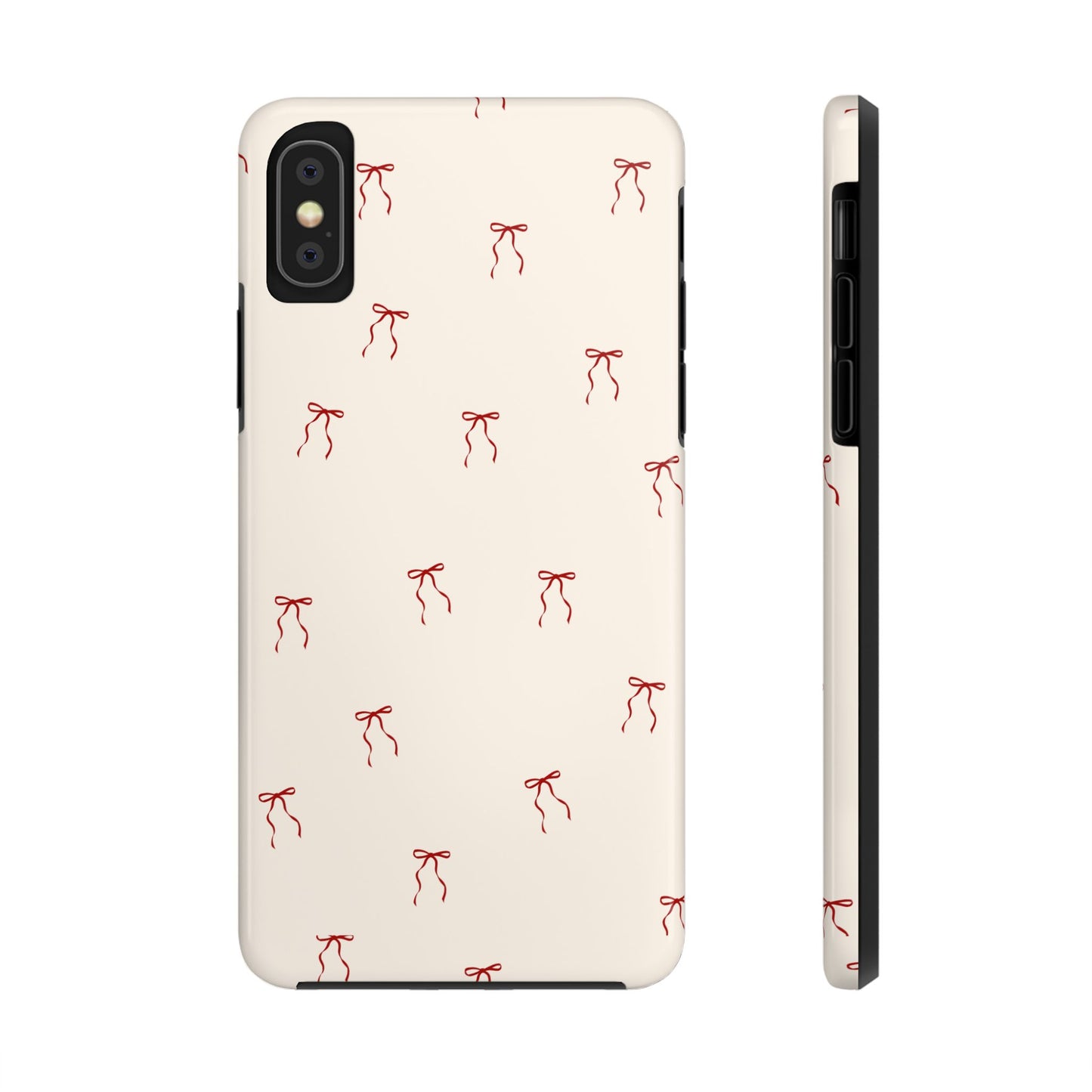 Ribbon Cute Bow Pattern Tough Phone Cases, Bow Phone Cover, Stylish Phone Protectors, Gift for Girls, Trendy Tech Accessories