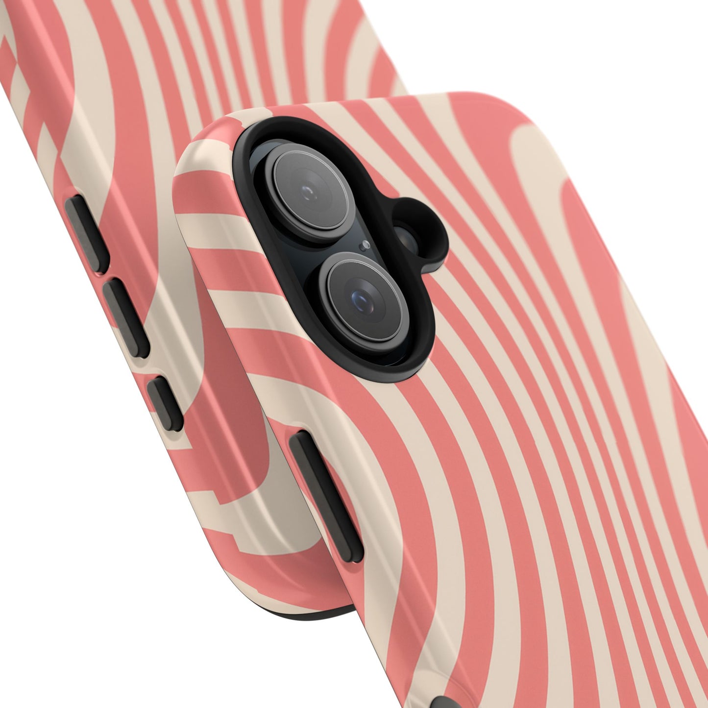 Stylish Waves Phone Case - Trendy Mobile Accessory, Durable Protection, Gift for Teens, Modern Design, Pink Aesthetic