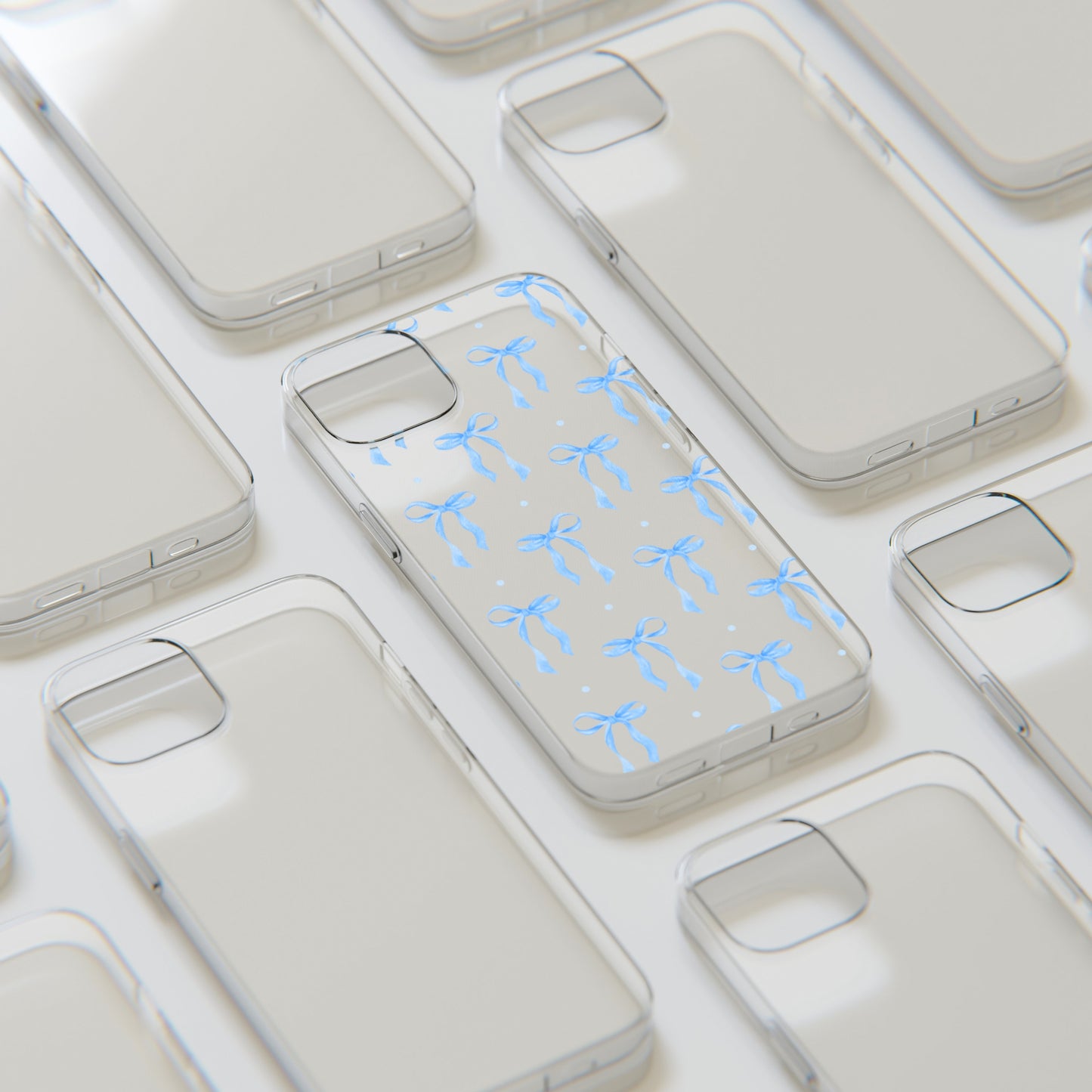 Stylish Bow Pattern Clear Silicone Phone Case - Trendy Gift for Any Occasion